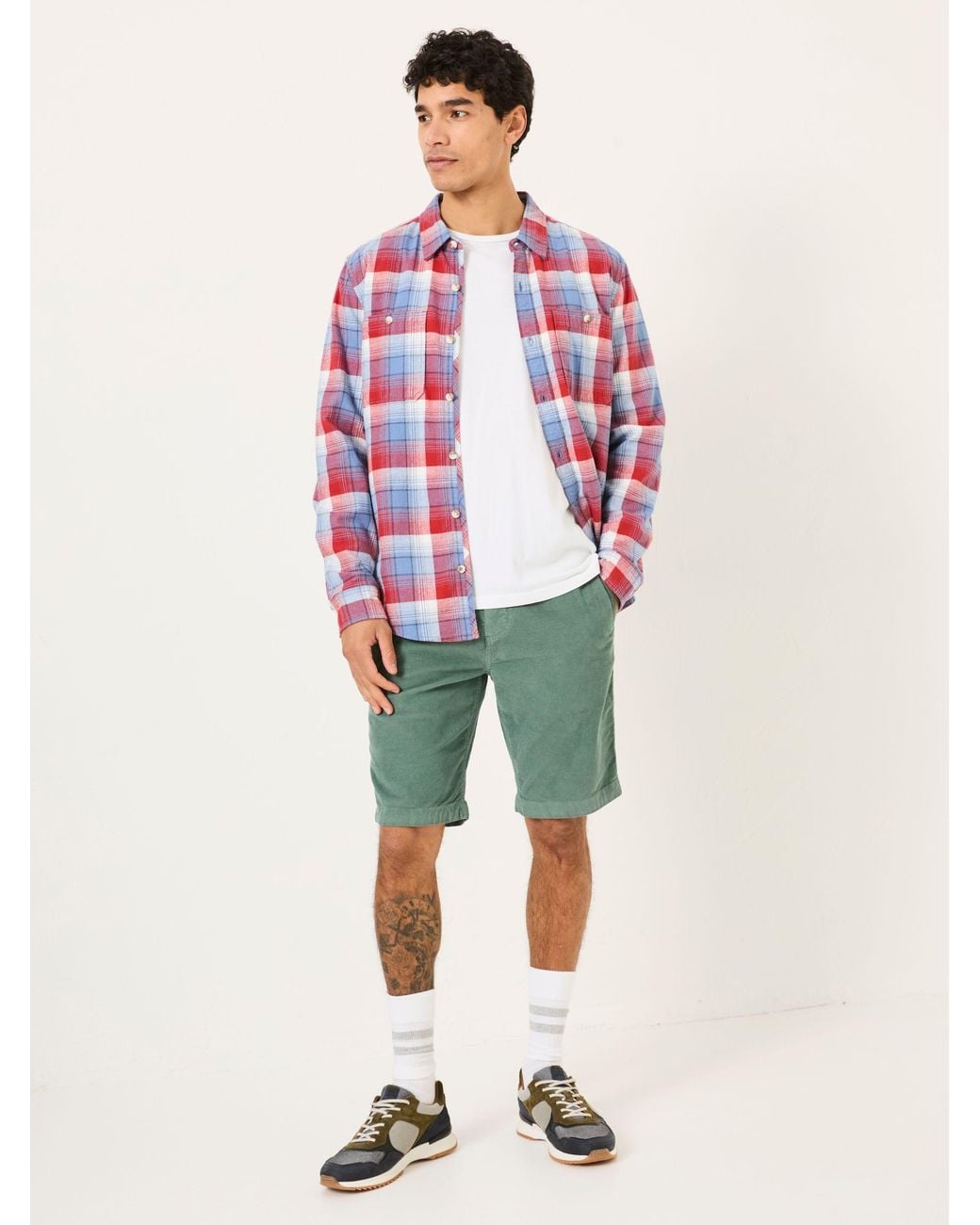FatFace Red Fatface Upney Long Sleeve Check Shirt for men