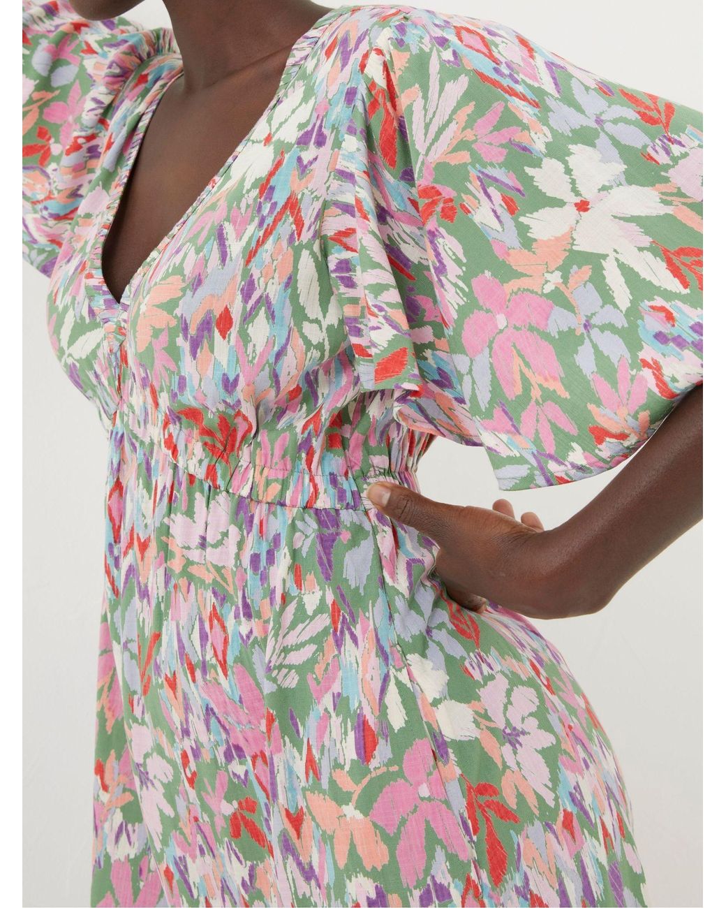 FatFace Green Grace Expressive Floral Midi Dress