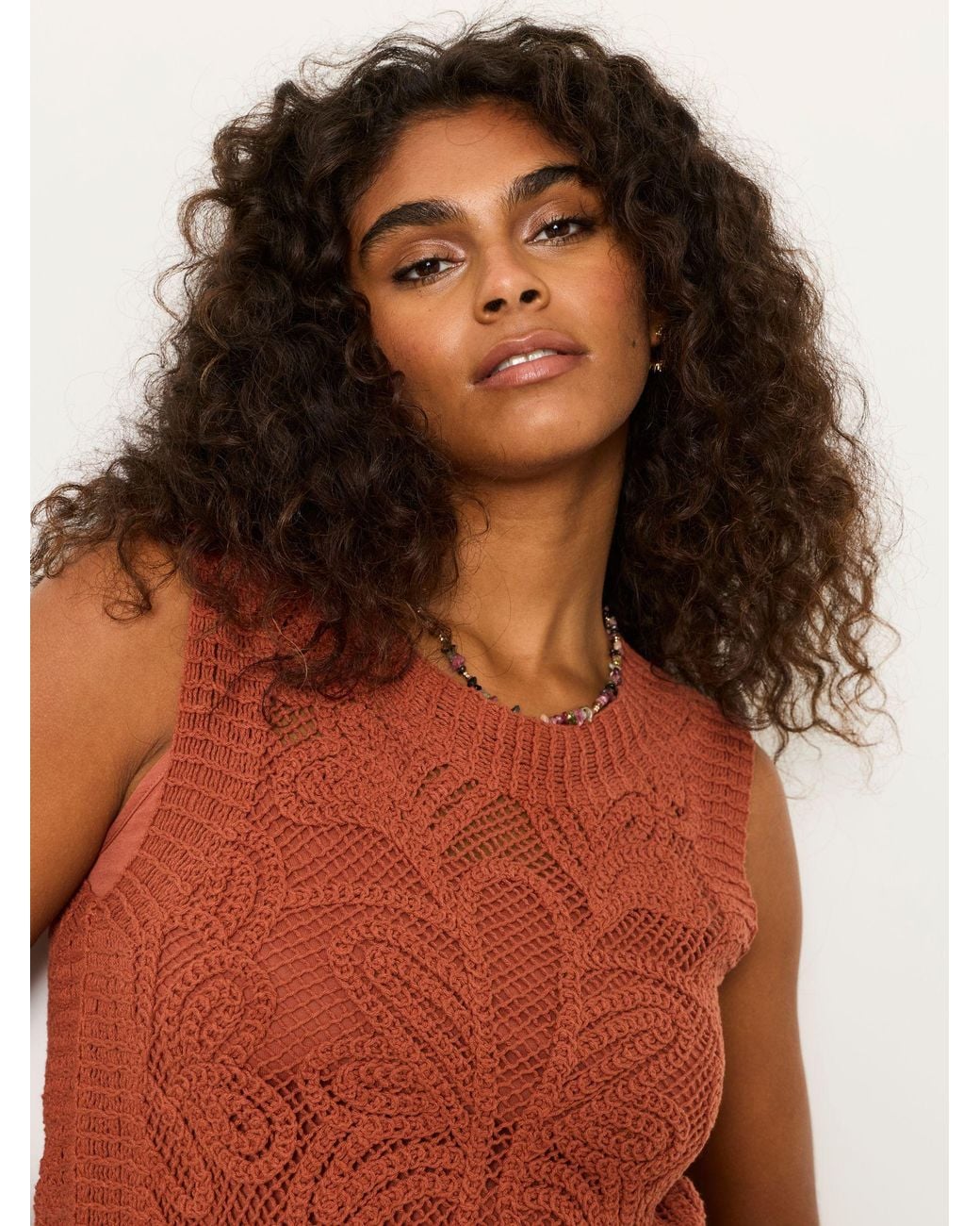 FatFace Red Fatface Rust Palm Pattern 2-In-1 Tank