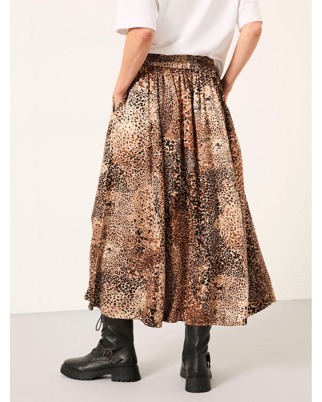 FatFace Brown Sadie Midi Skirt