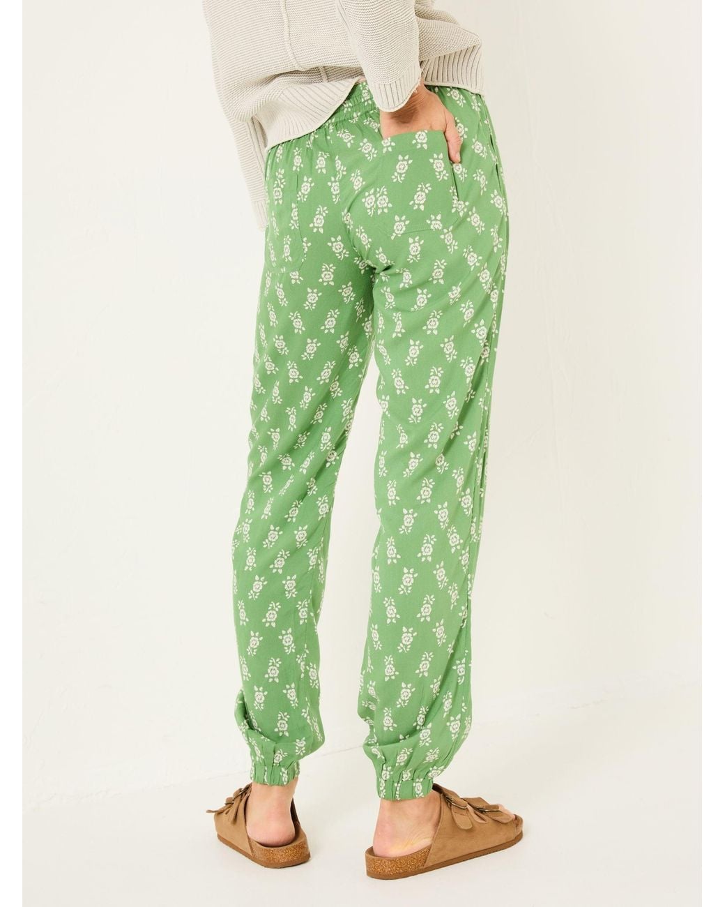 FatFace Green Lyme Cuffed Jogger