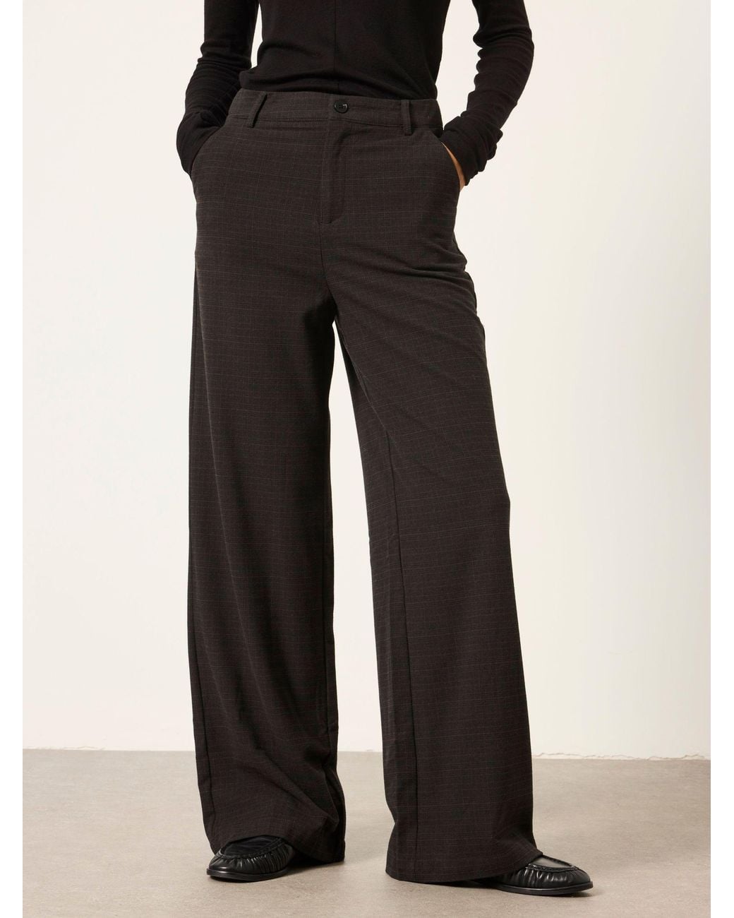 FatFace Black Presley Kilt Check Trousers