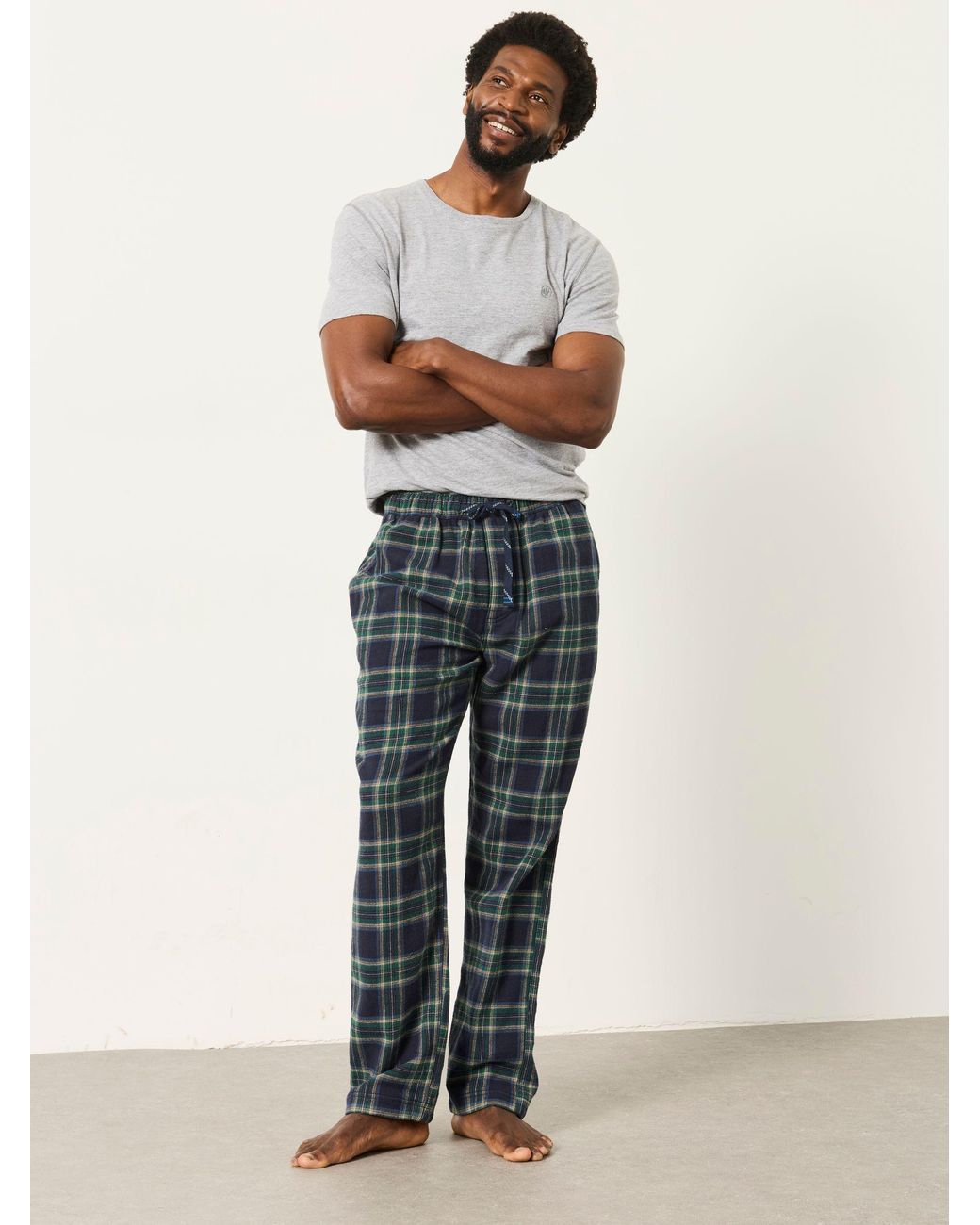 FatFace Black Kelty Check Pyjama Bottom for men