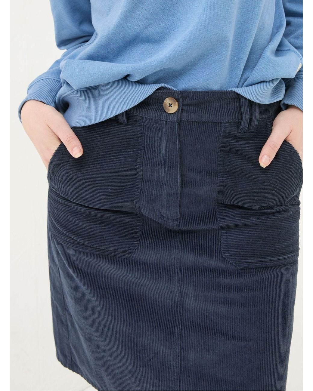 FatFace Blue Chesil Cord Skirt