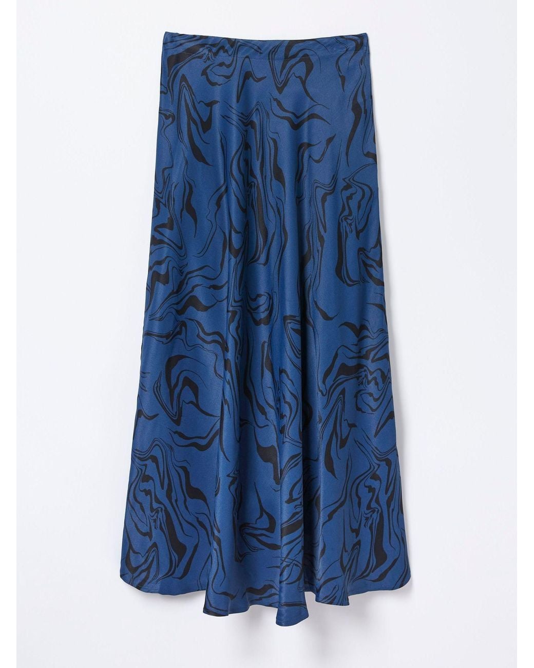 FatFace Blue Pat Marble Midi Skirt