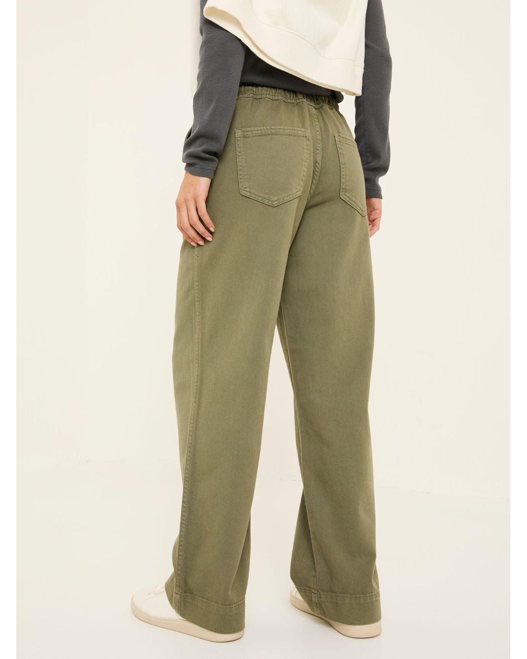 FatFace Green Ashby Wide Leg Trousers