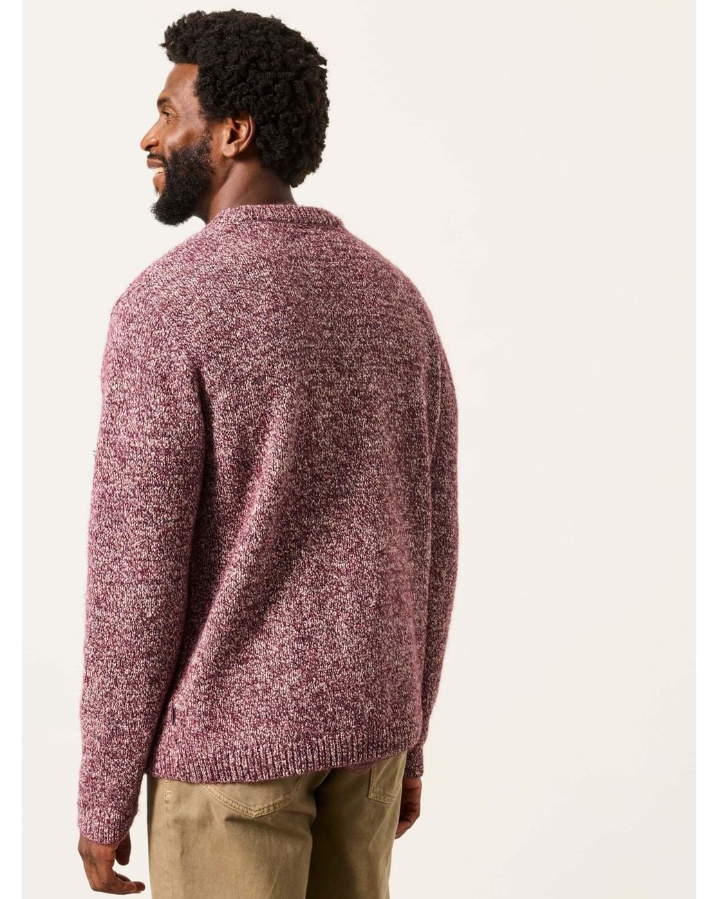 FatFace Red Milport Knitted Crew Neck Jumper for men