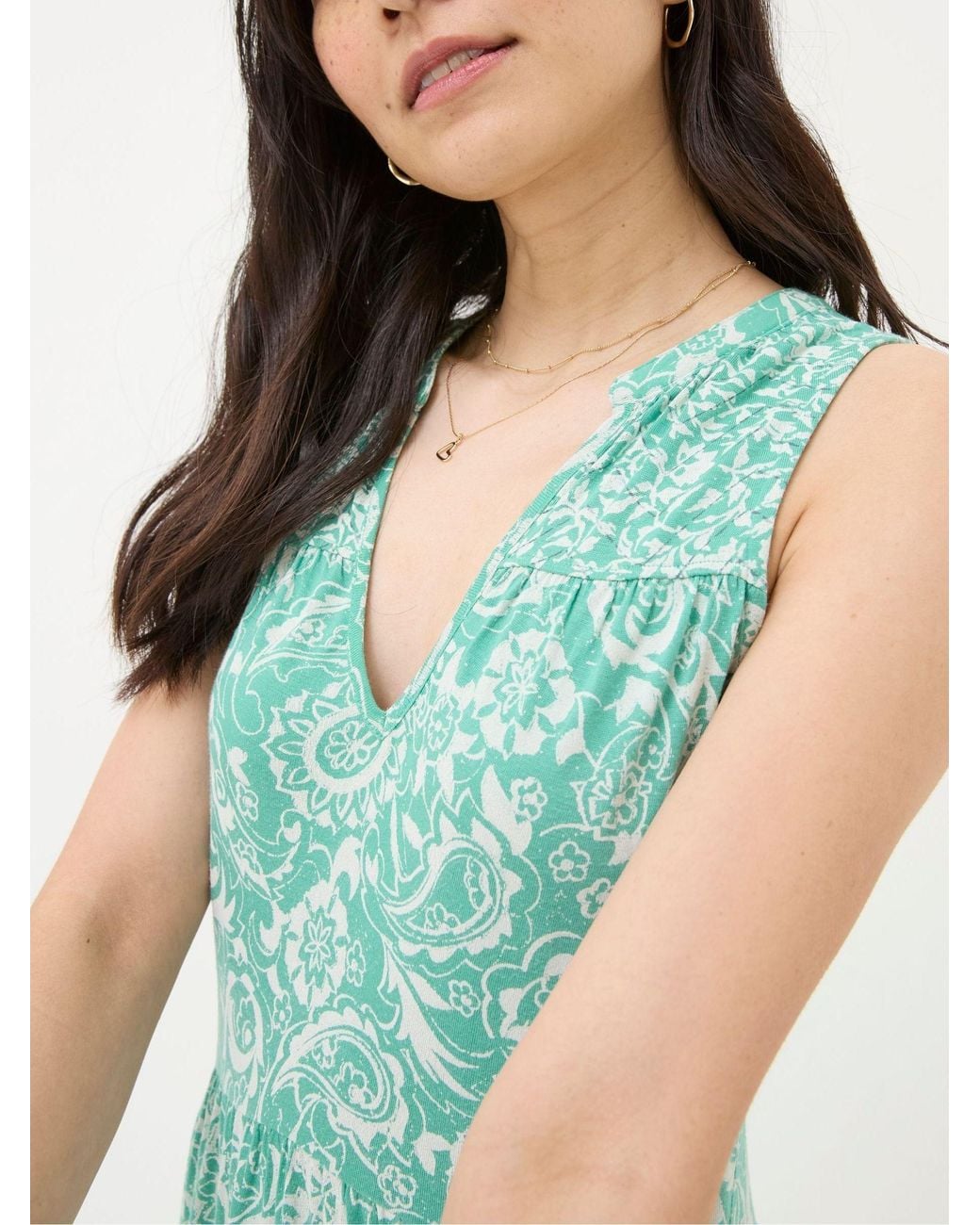 FatFace Green Maya Paisley Jersey Maxi Dress