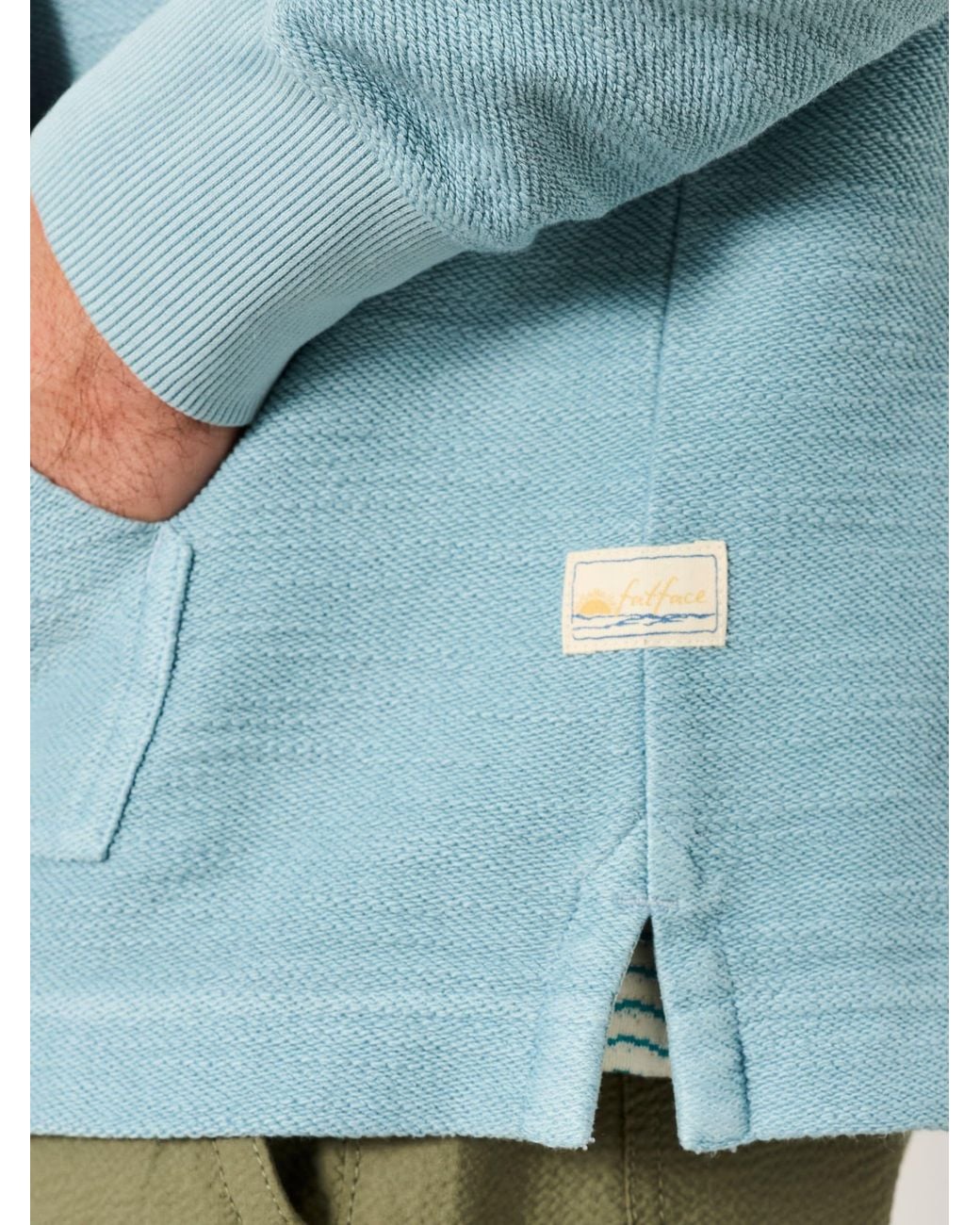 FatFace Blue Beach Half Neck Hoodie for men