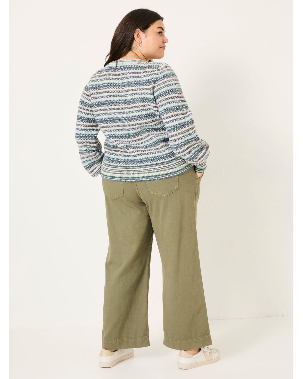 FatFace Green Ashby Wide Leg Trousers