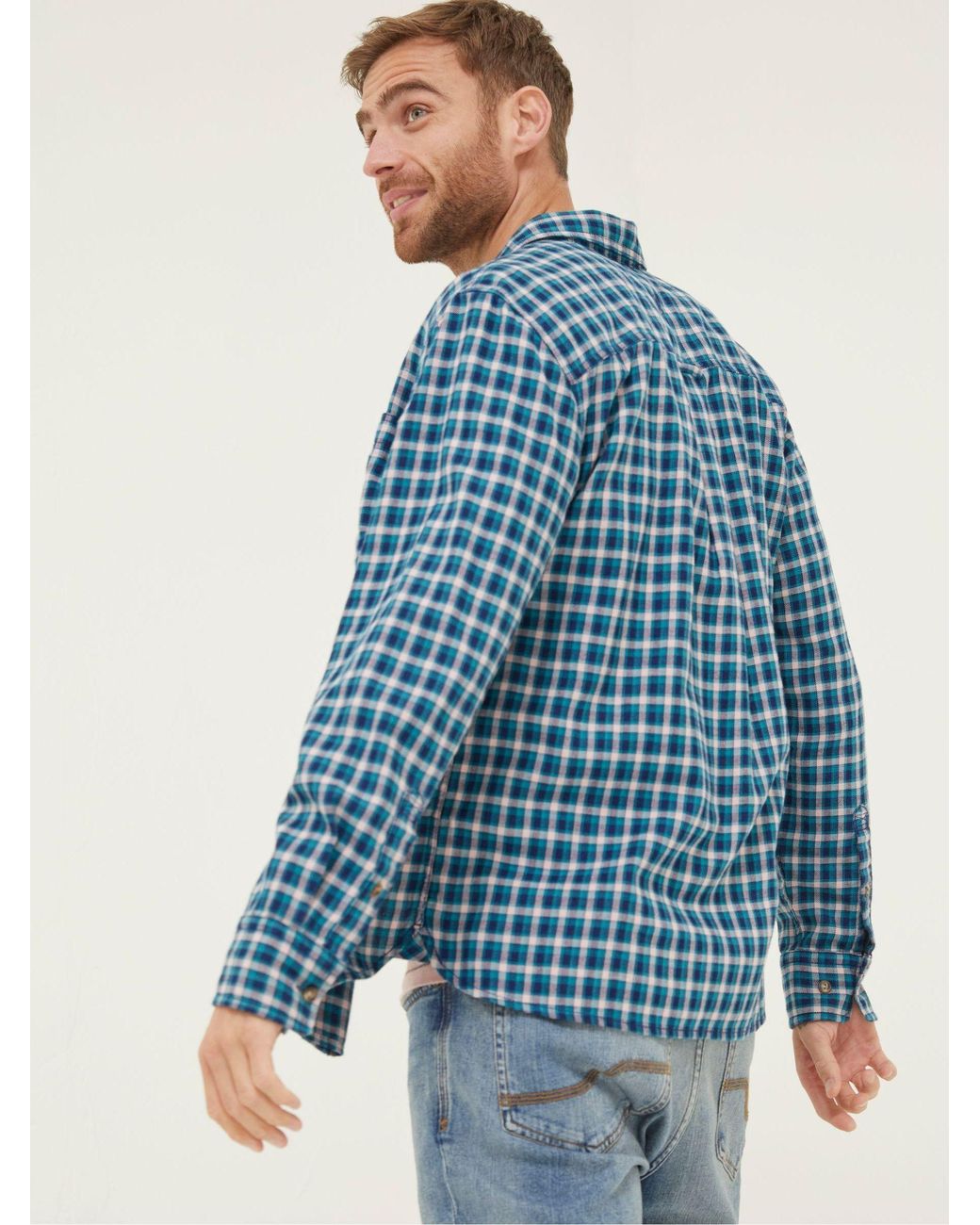FatFace Blue Wently Check Shirt for men