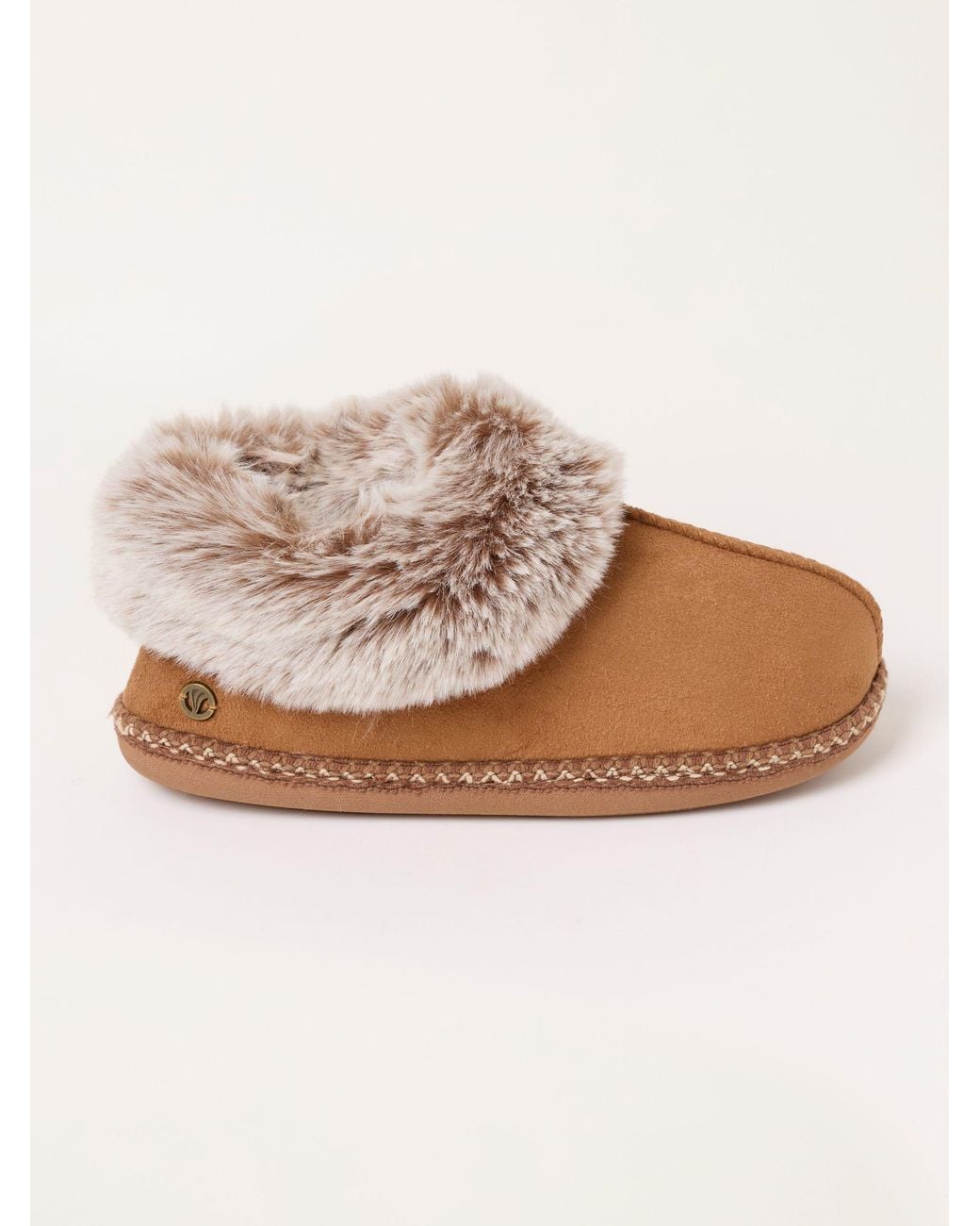 FatFace Natural Fatface Maia Tan Faux Fur Boot Slipper