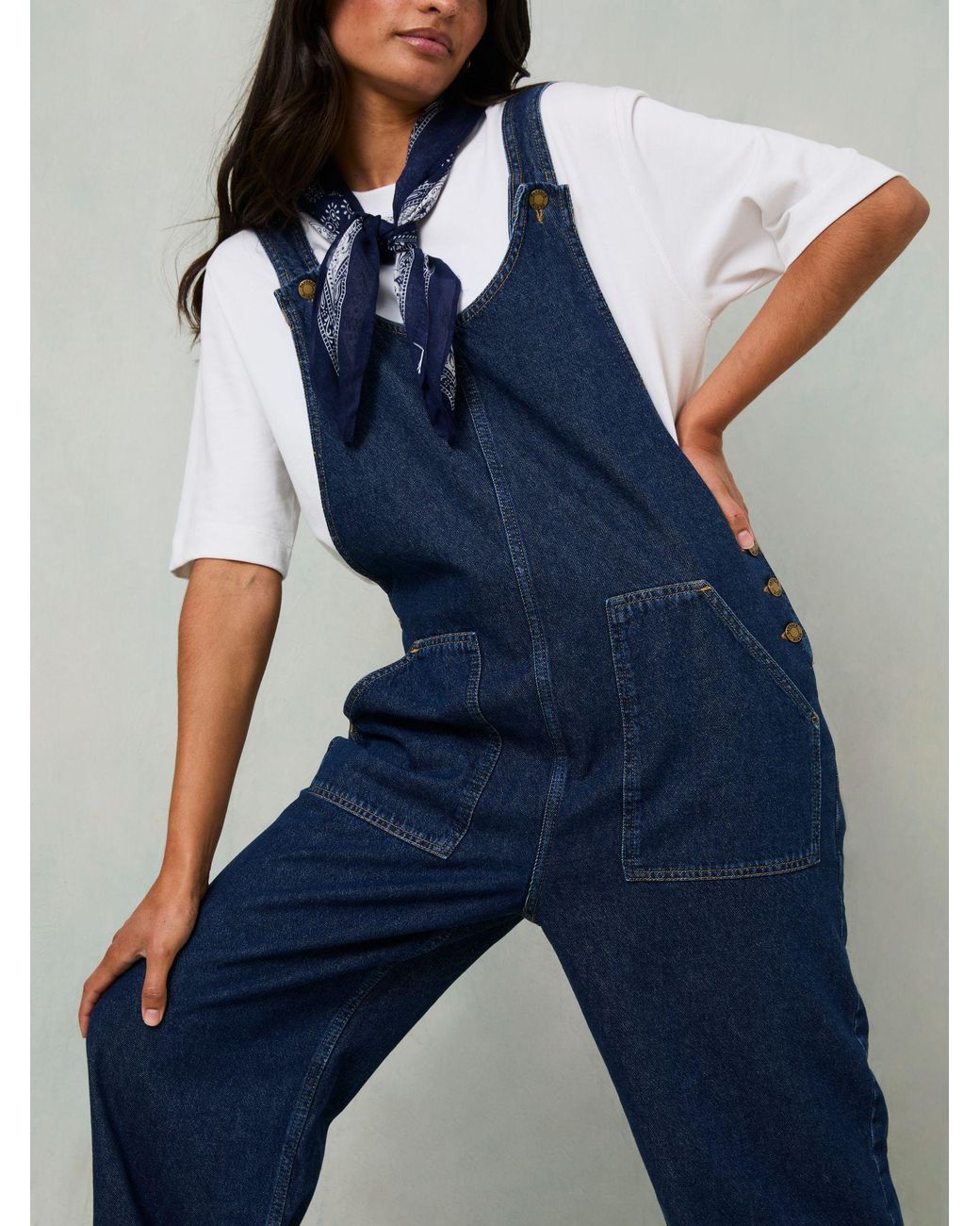 FatFace Gray Raffles Dungaree