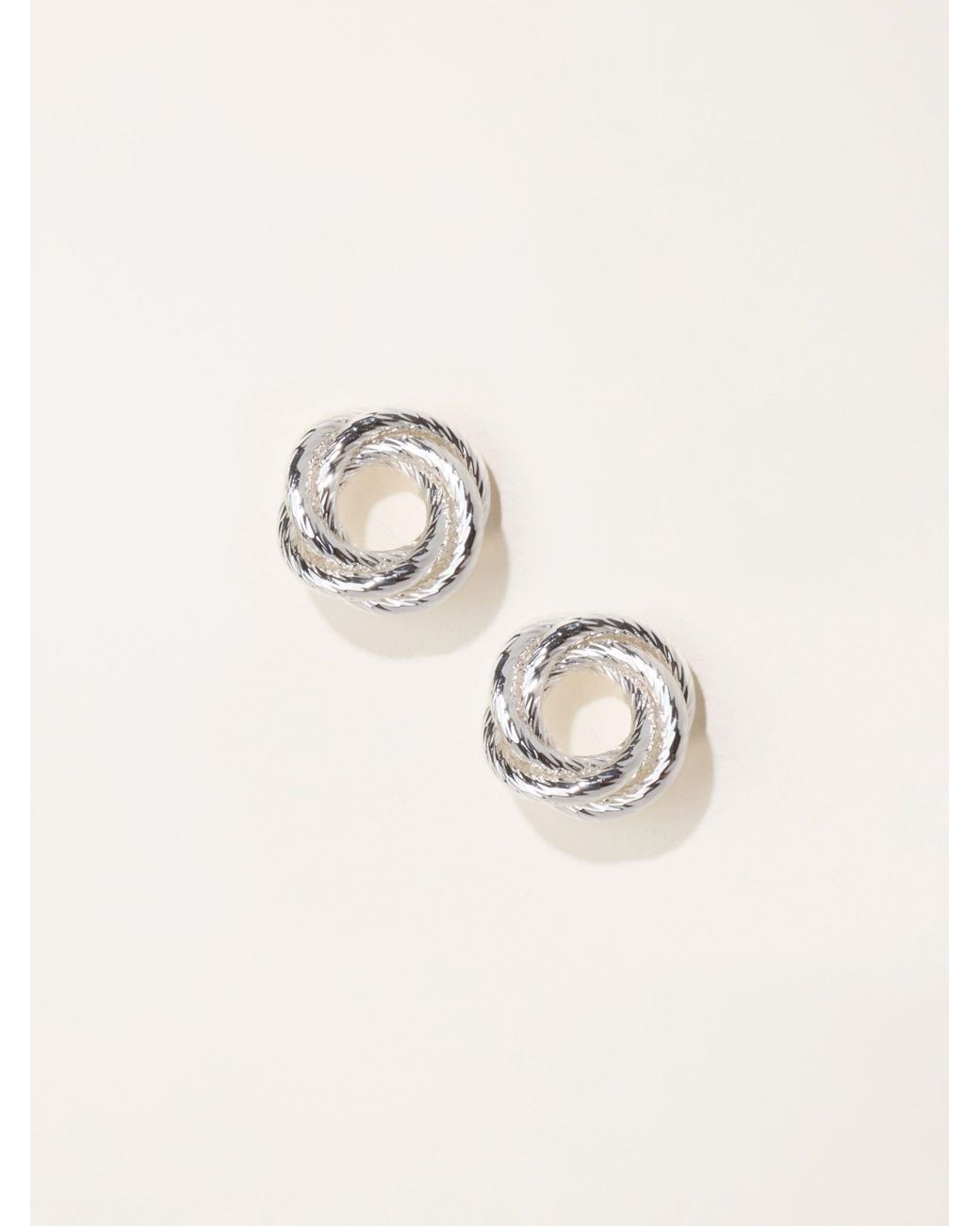 FatFace Black Twist Stud Earrings