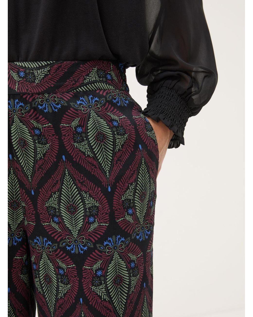 FatFace Black Ines Dec Leaf Trousers
