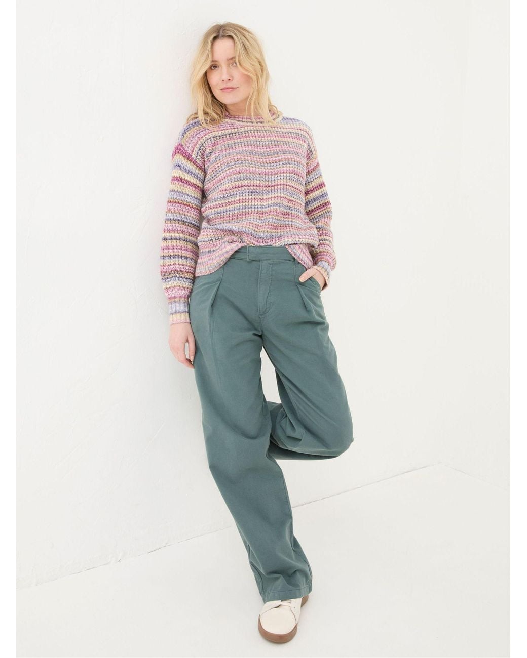 FatFace Pink Camille Stripe Jumper