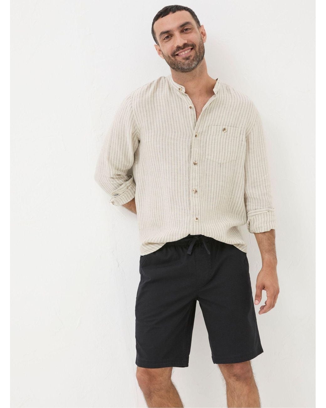 FatFace Black Seaton Ripstop Pull On Shorts for men