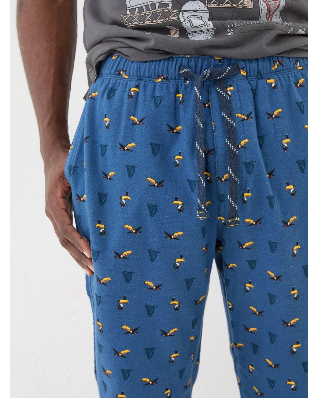 FatFace Blue Guinness Print Pyjama Bottoms for men