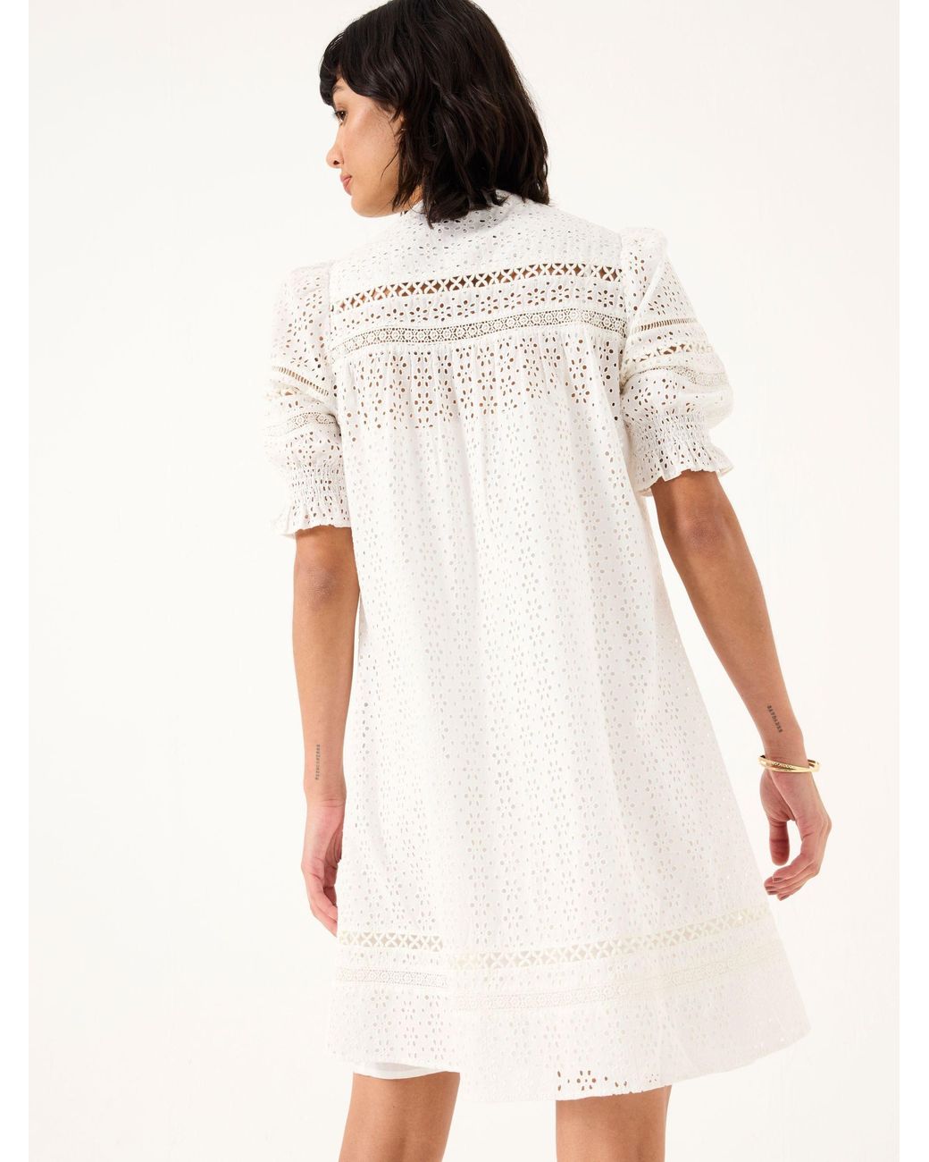 FatFace Brown Brody Broderie Dress