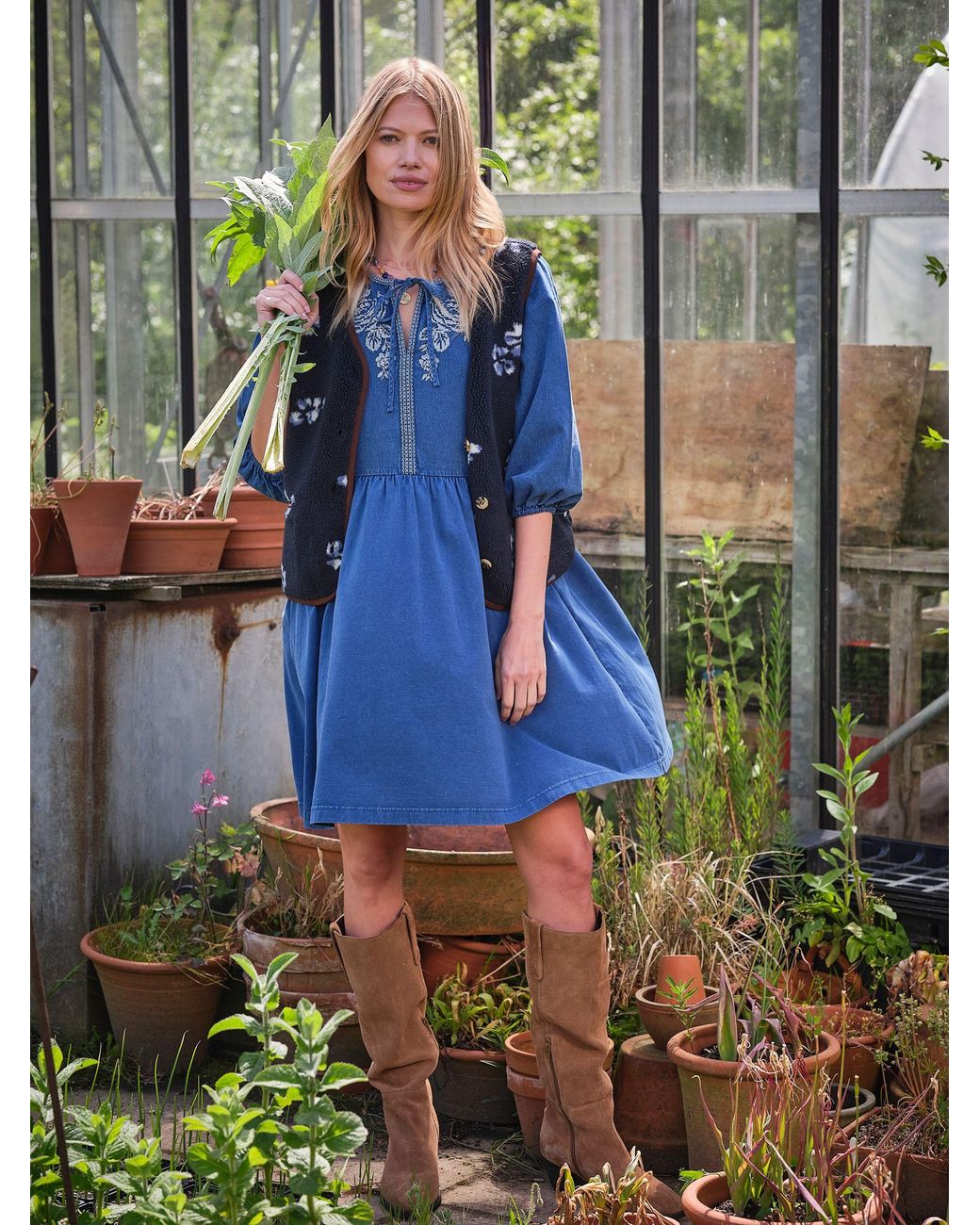 FatFace Blue Fatface Cassie Detail Dress