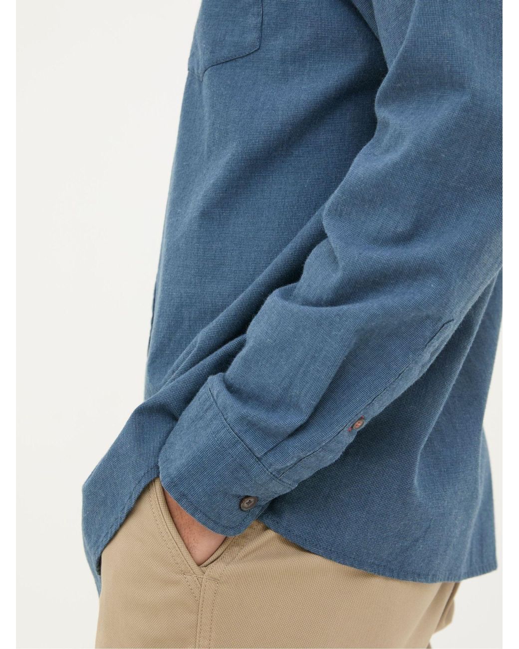 FatFace Blue Fatface Tadlow Grandad Shirt for men