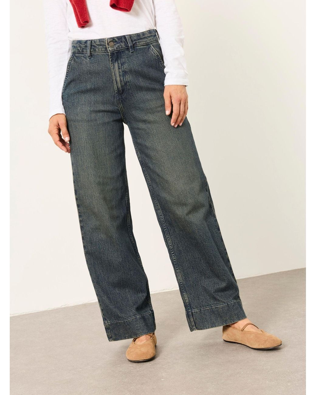 FatFace Blue Hove Wide Leg Jeans