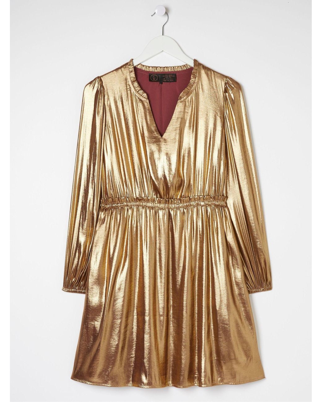FatFace Natural Annabelle Metallic Dress