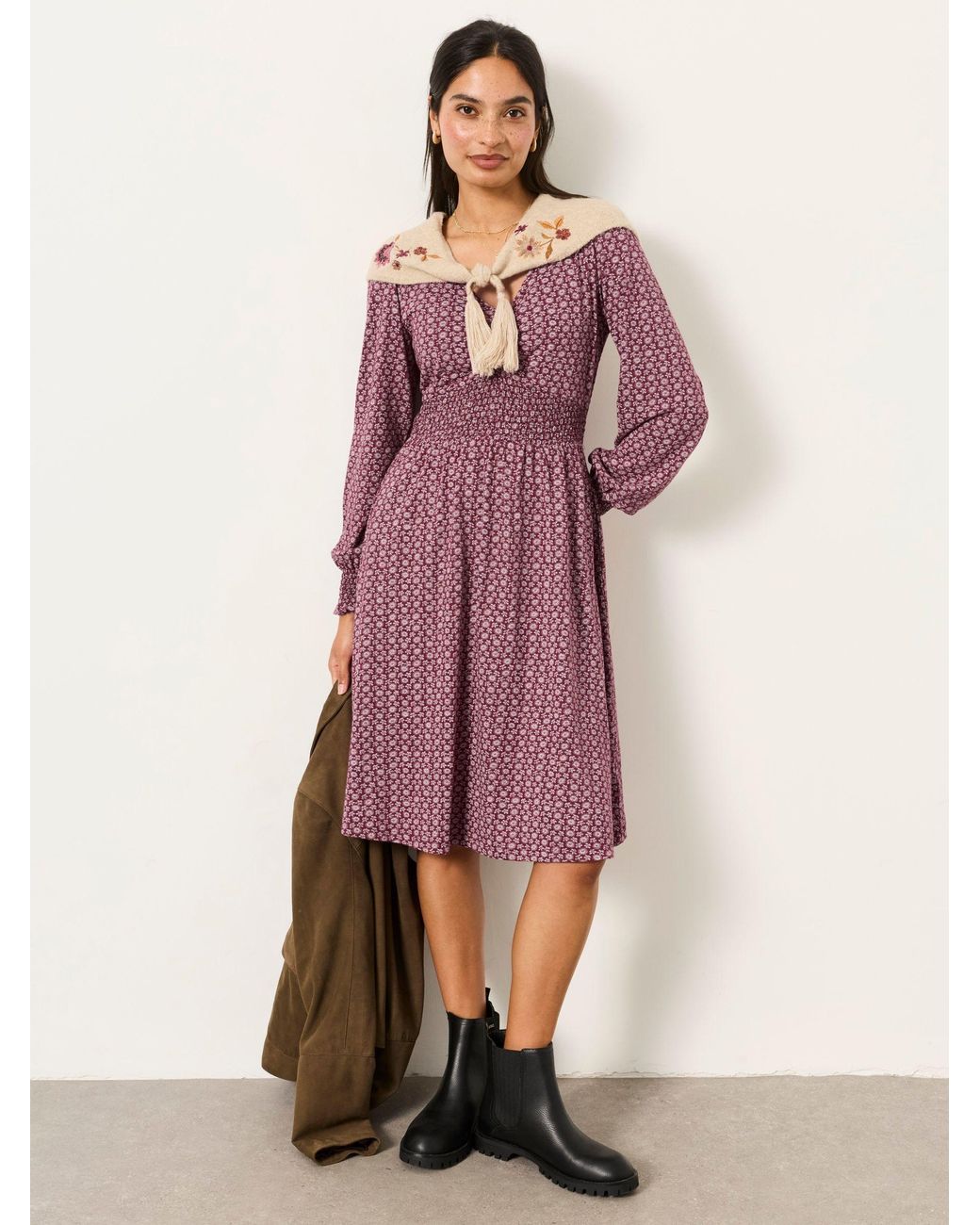 FatFace Purple Sophie Jersey Dress
