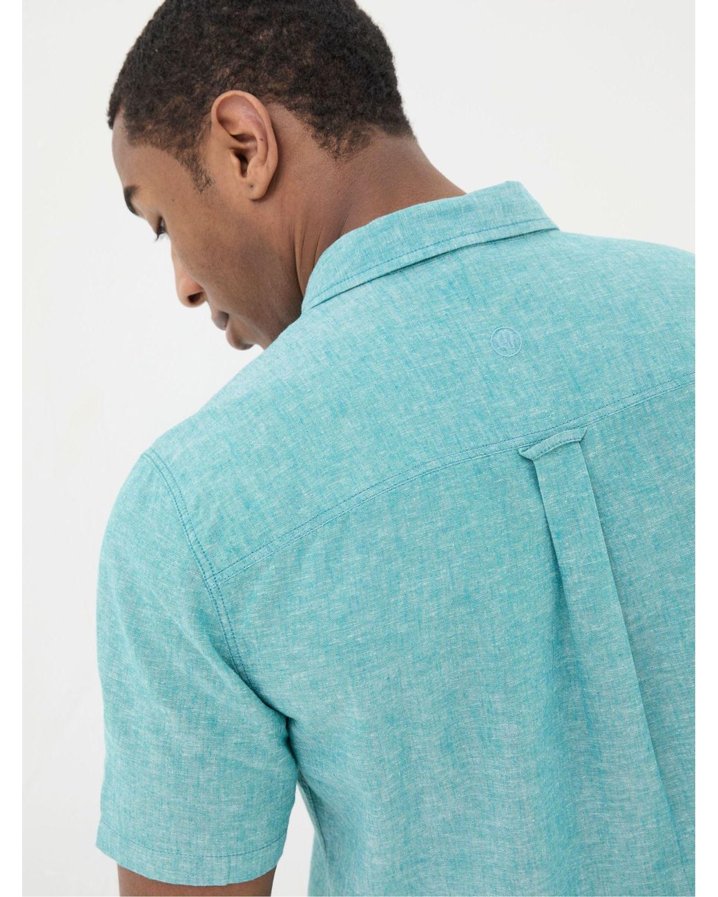 FatFace Blue Bugle Linen Cotton Shirt for men