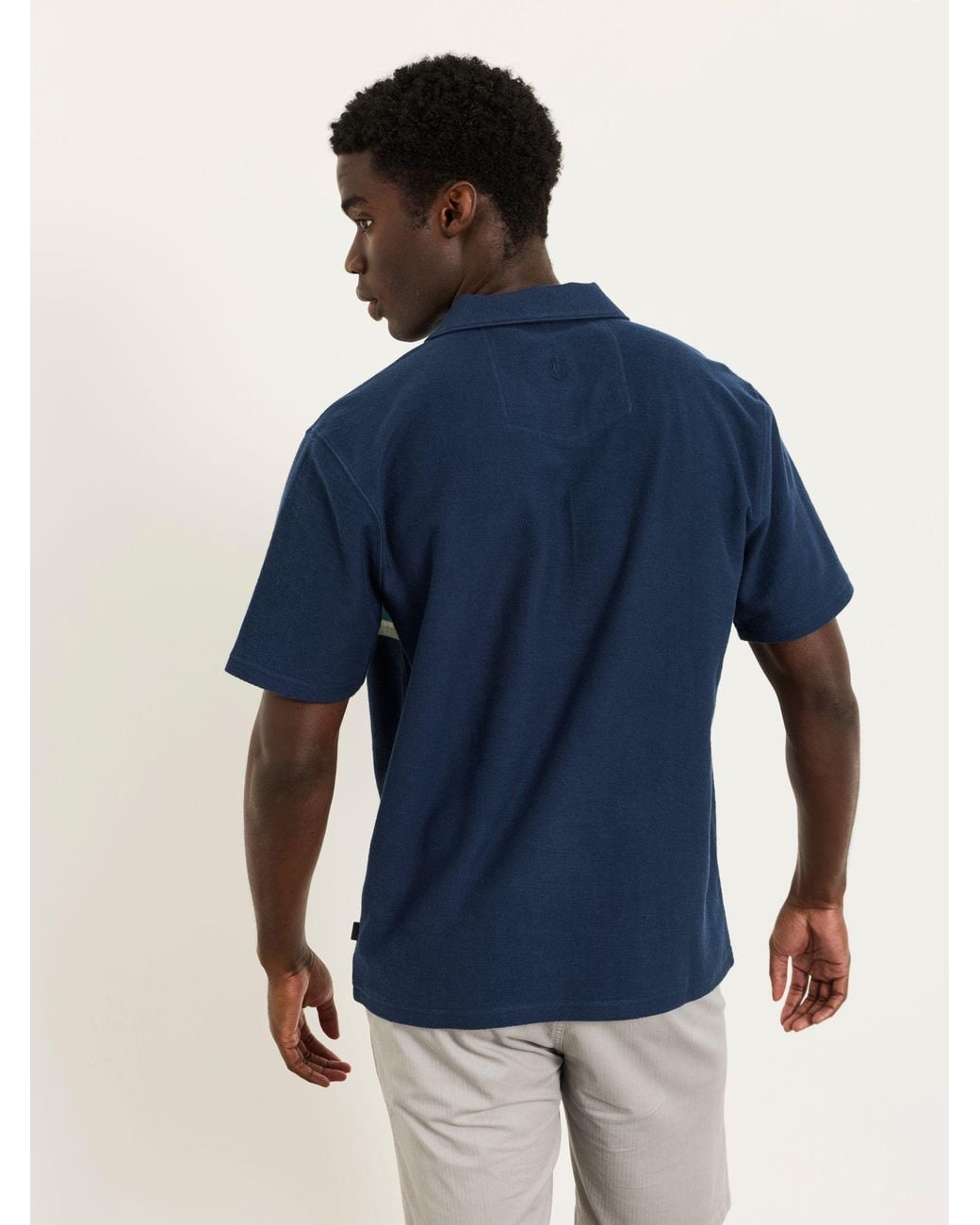 FatFace Blue Fatface Sutton Textured Chest Stripe Polo for men