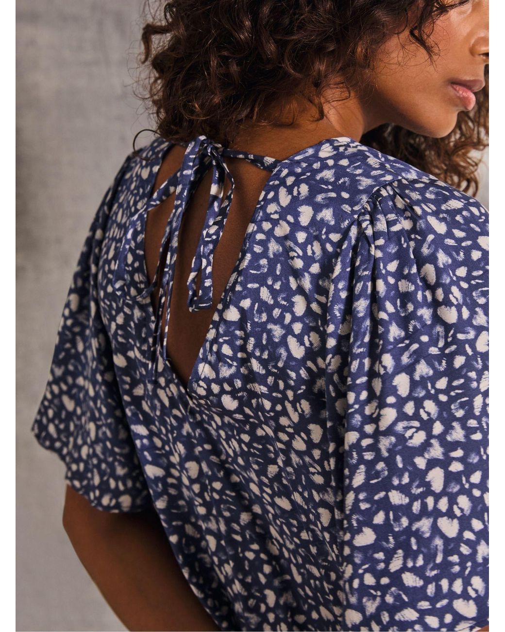 FatFace Blue Alba Mark Make Top