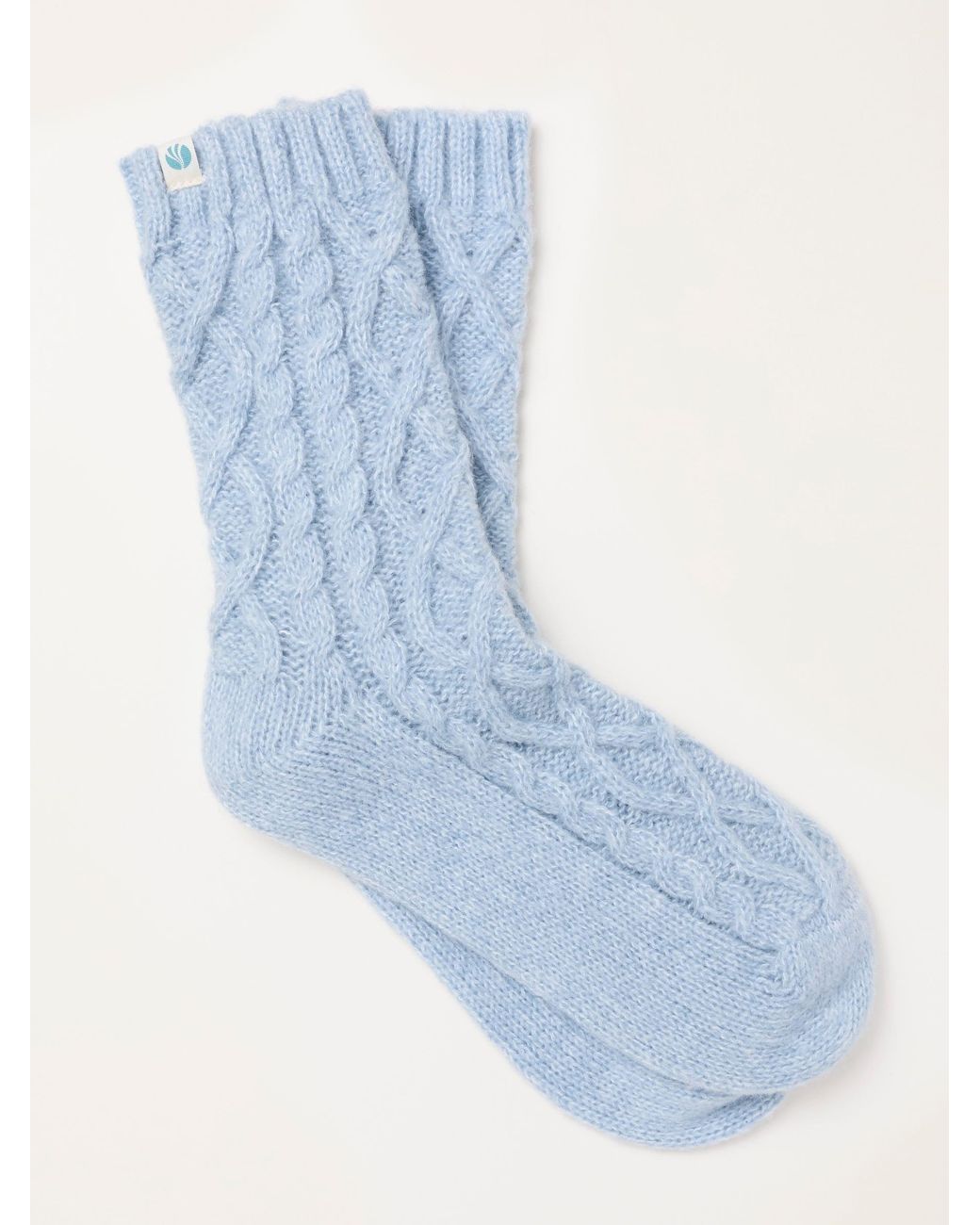 FatFace Blue Fatface Lounge Cable Socks