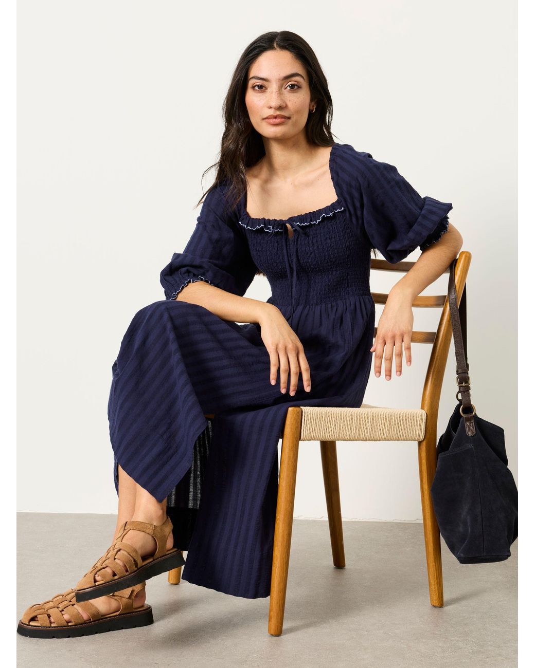 FatFace Blue Fatface Amelie Midi Dress