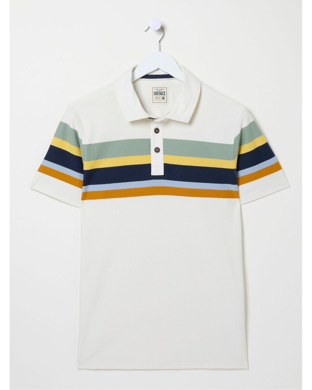 FatFace Natural Perranporth Chest Stripe Polo Shirt for men