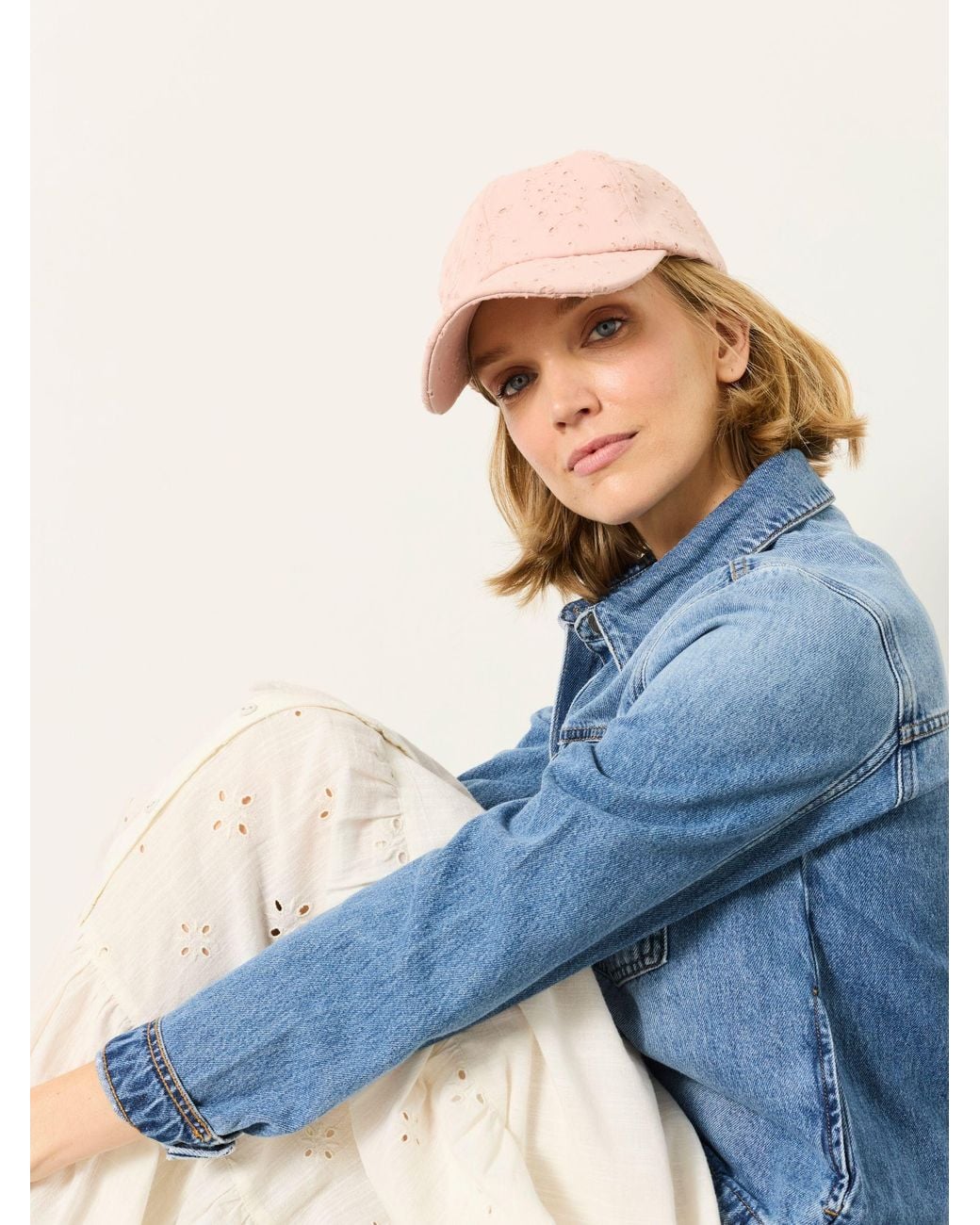 FatFace Blue Broderie Cap