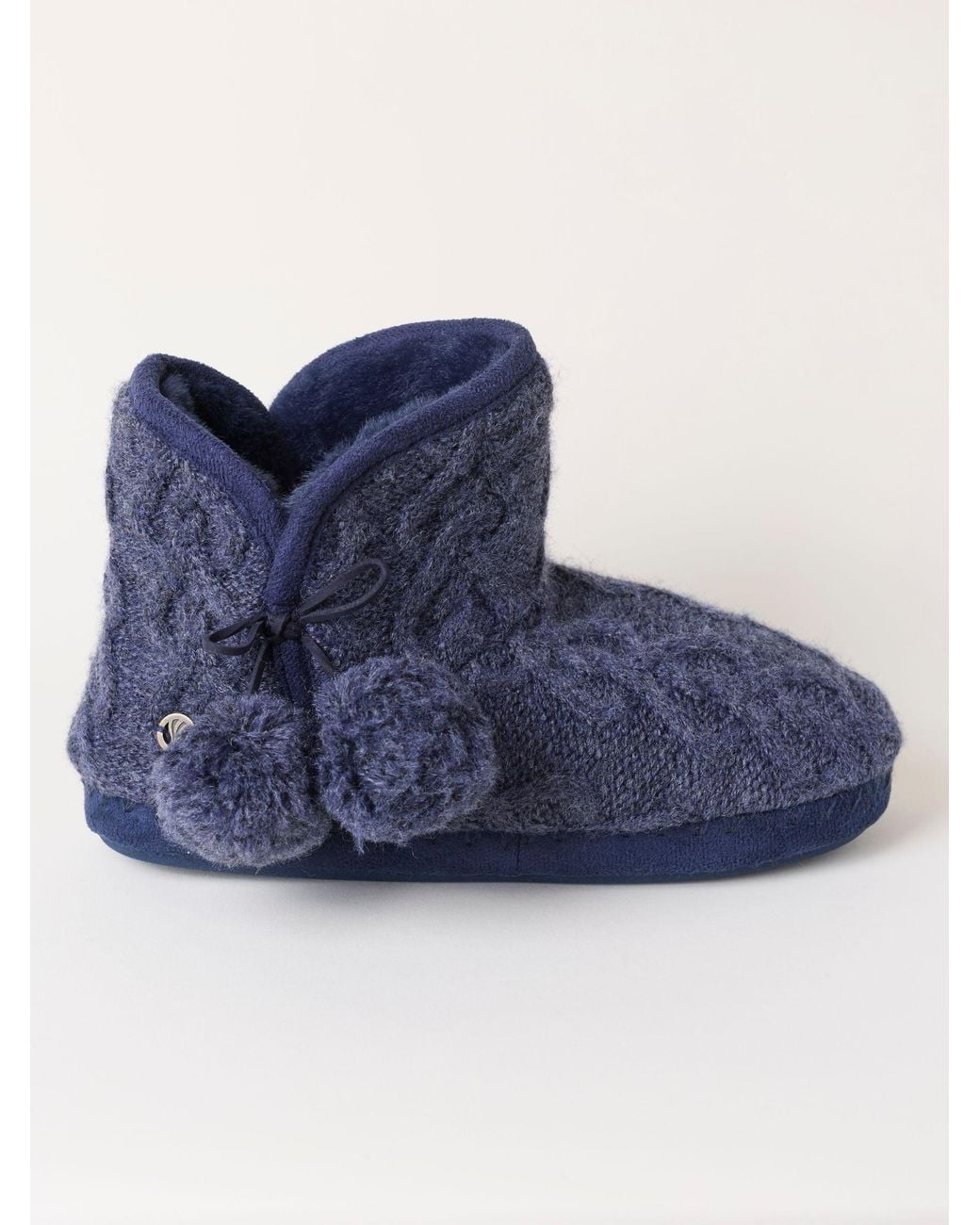 FatFace Blue Fatface Sara Knit Slipper Boots