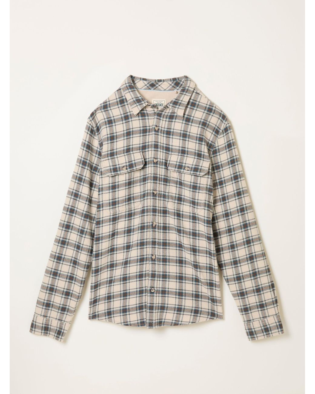 FatFace Natural Pixley Long Sleeve Check Shirt for men