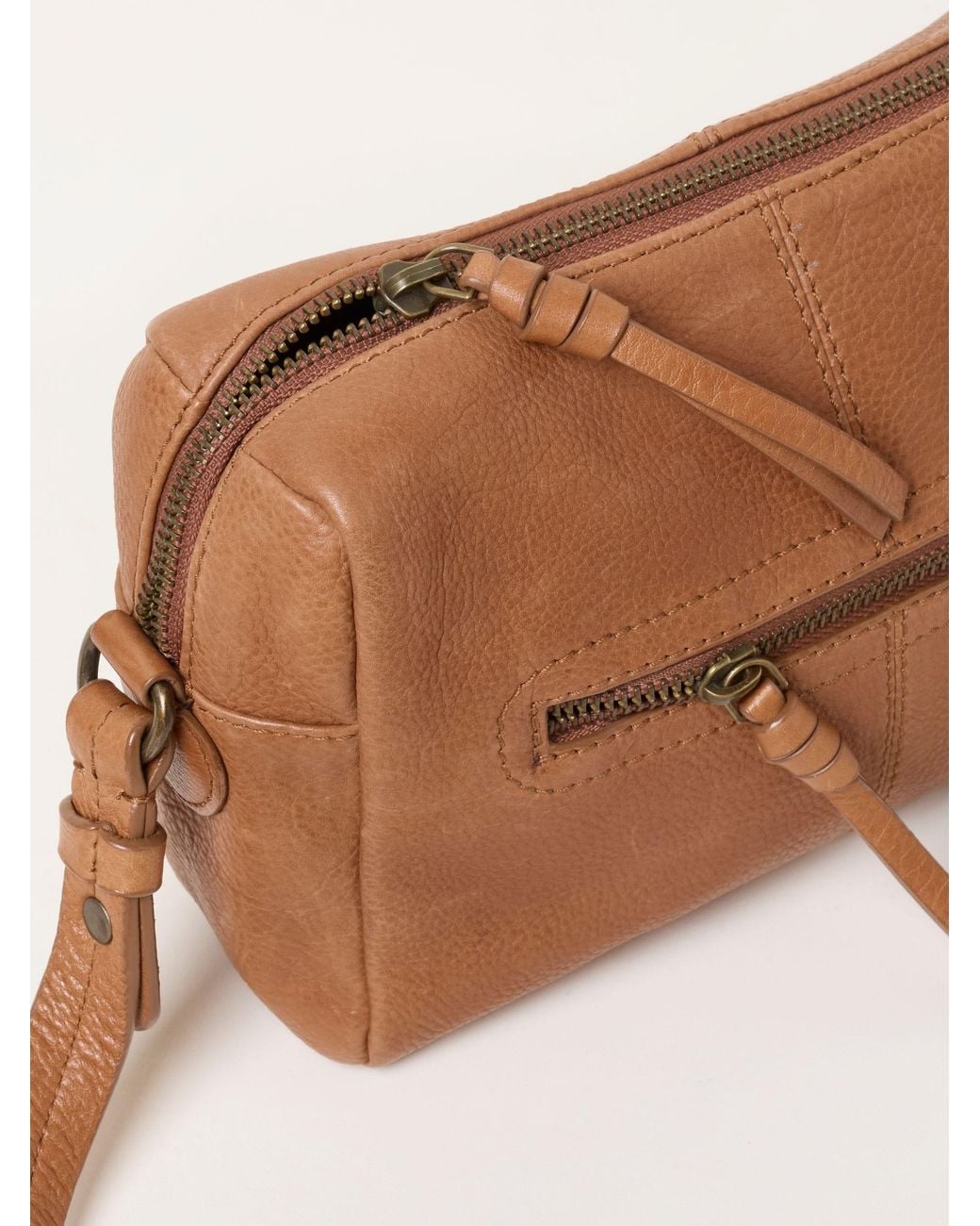 FatFace Brown Fatface Maya Chestnut Leather Crossbody Bag