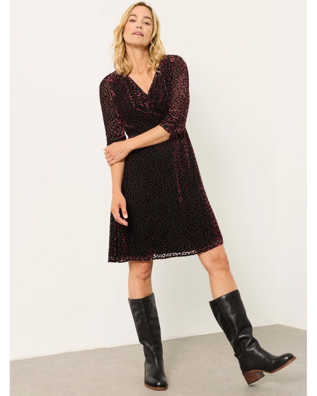 FatFace Black Anya Spot Dress