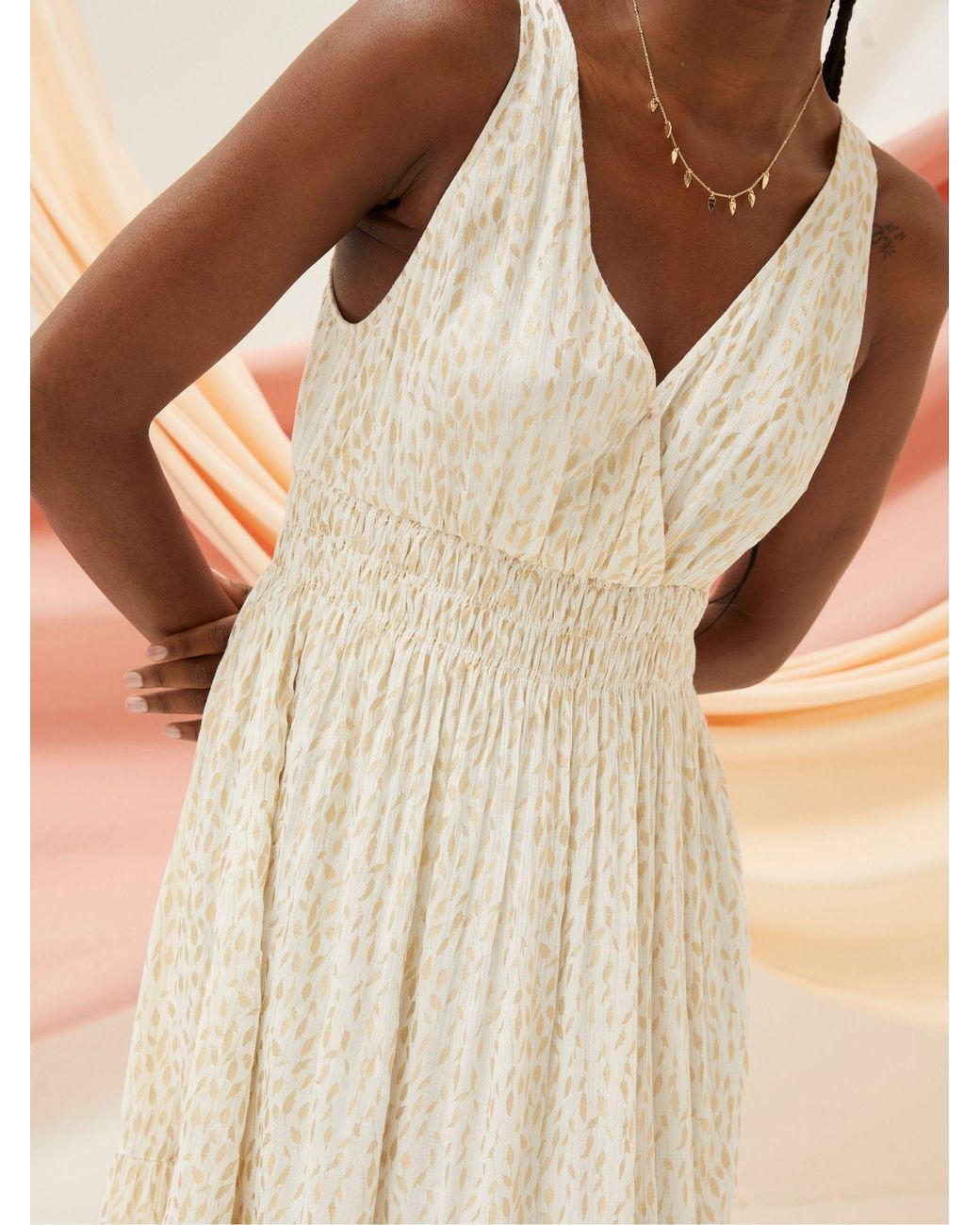 FatFace Natural Ivy Foil Maxi Dress