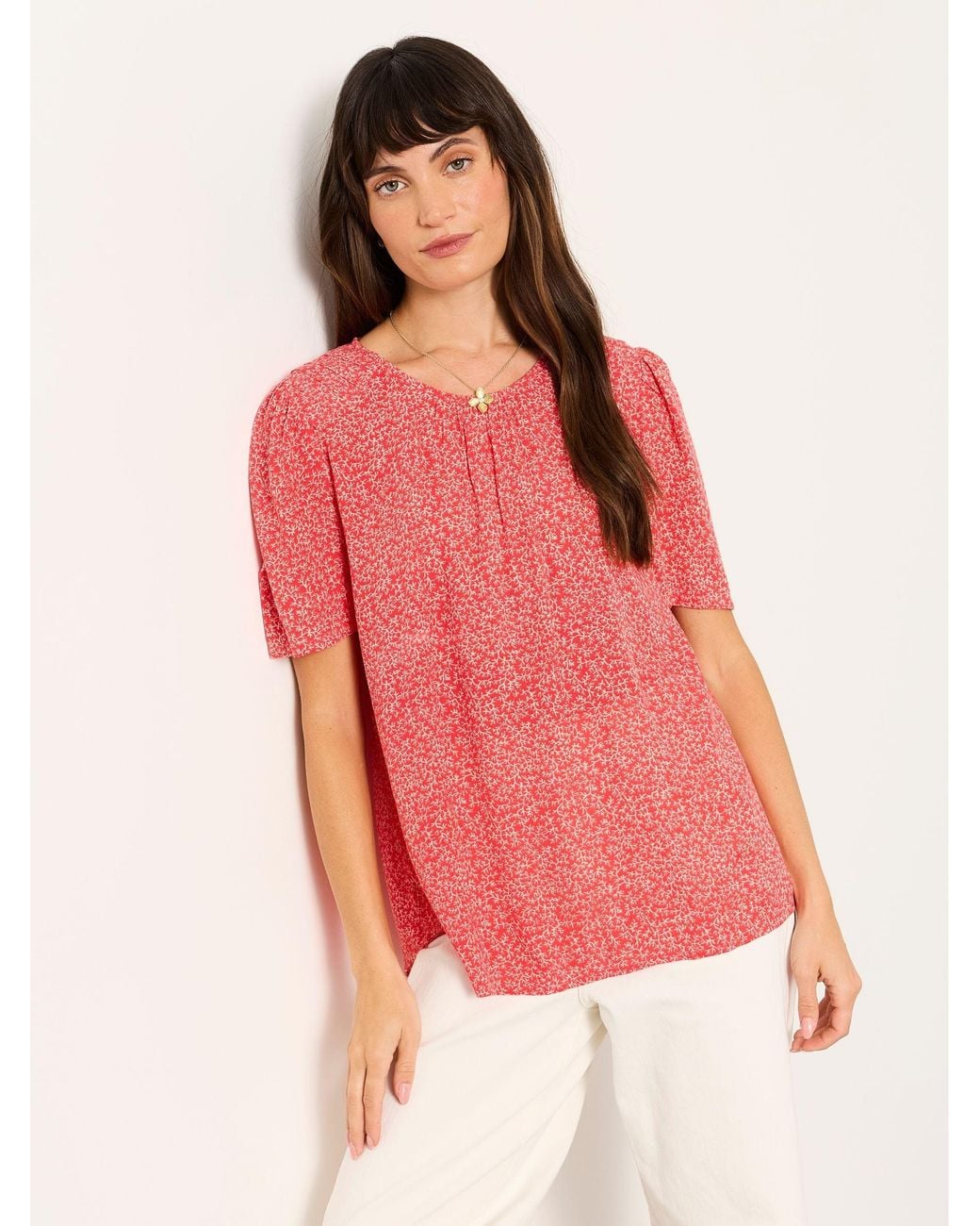 FatFace Red Lyndy Blouse