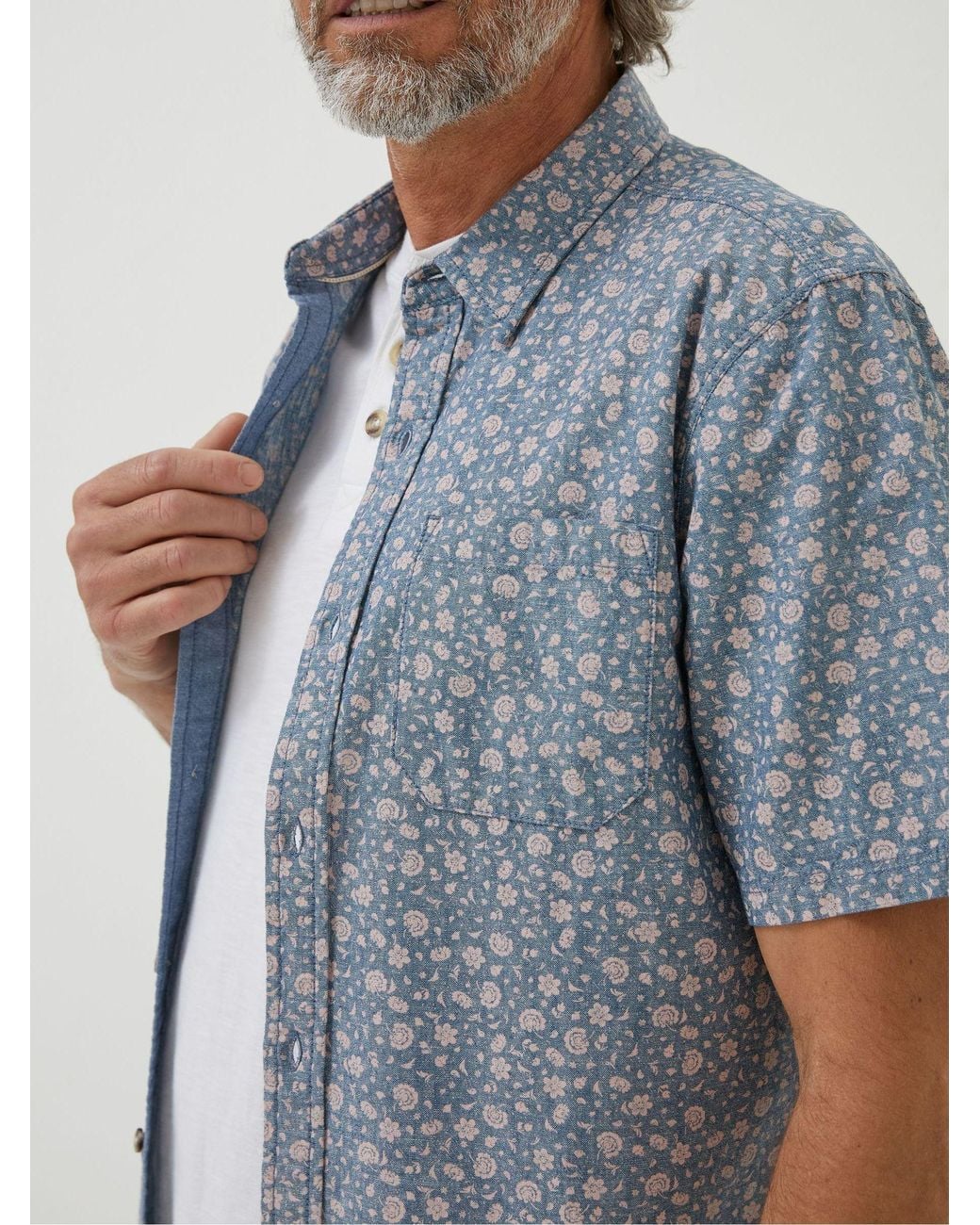FatFace Blue Floral Print Shirt for men