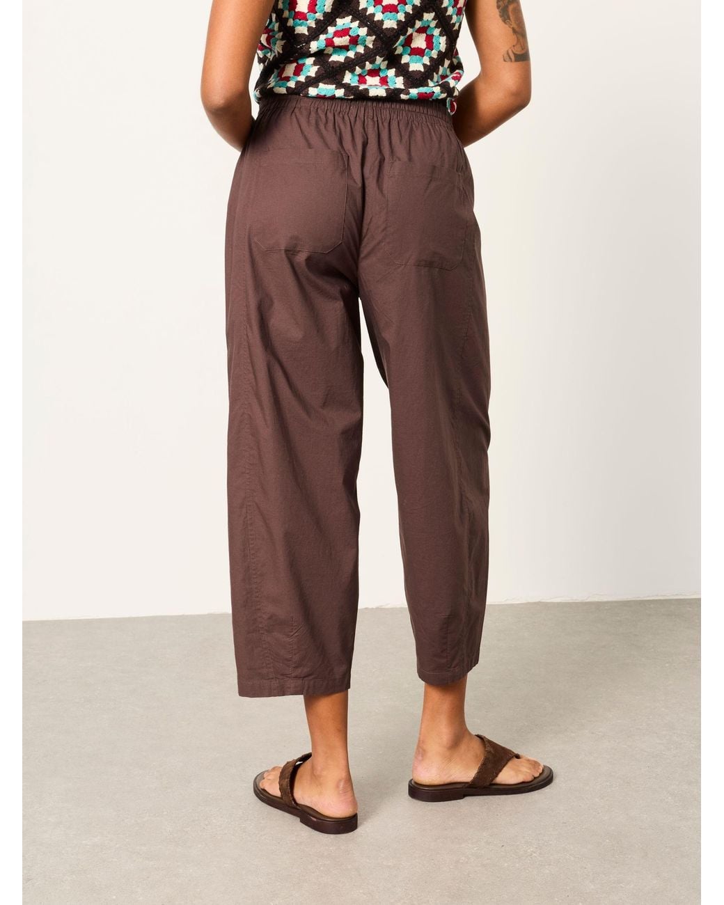 FatFace Brown River Poplin Tapered Trousers