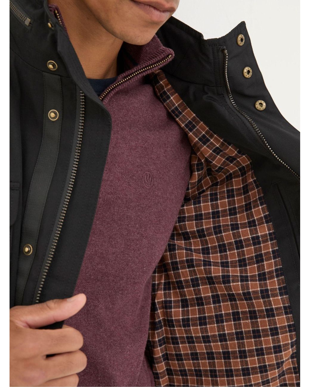 FatFace Black Truro Waterproof Jacket for men