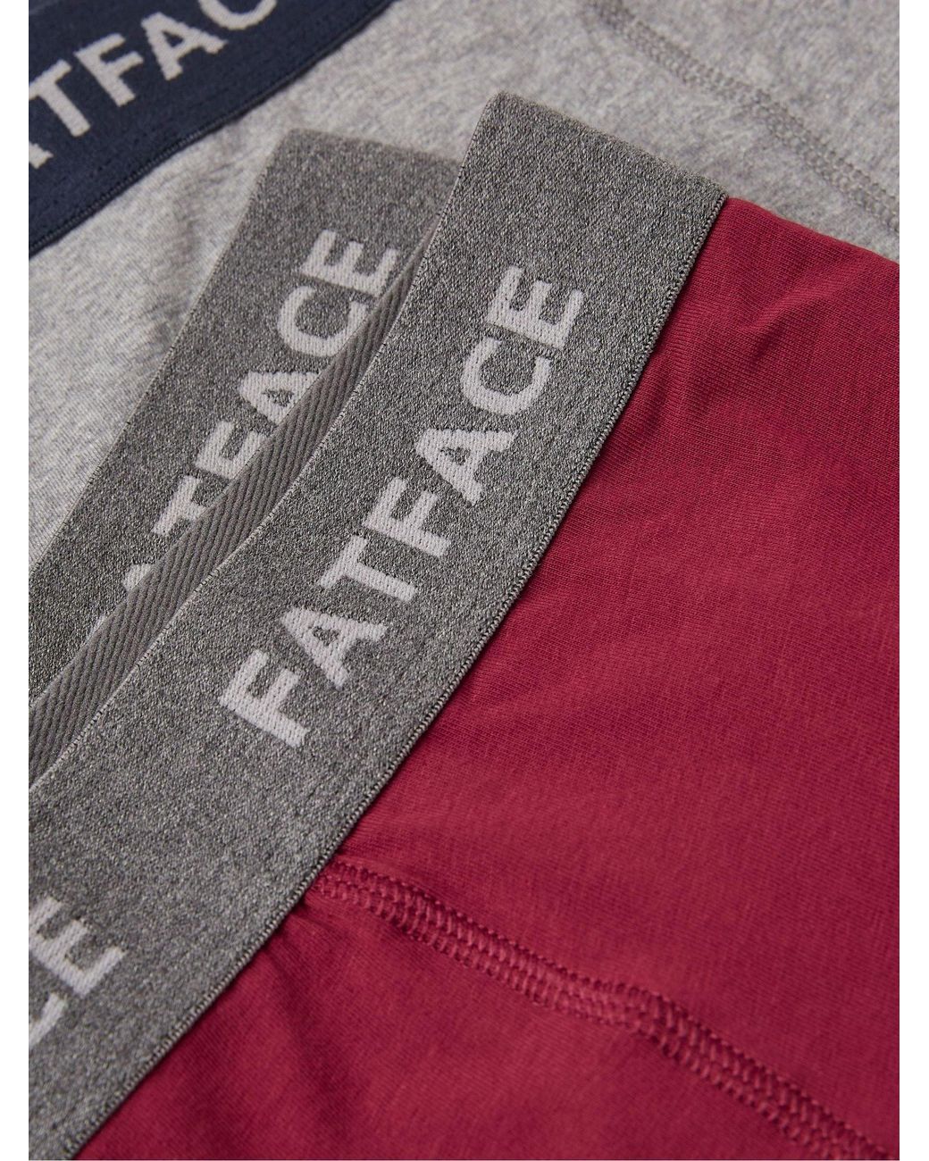 FatFace Red Plain Boxers 2 Pack for men