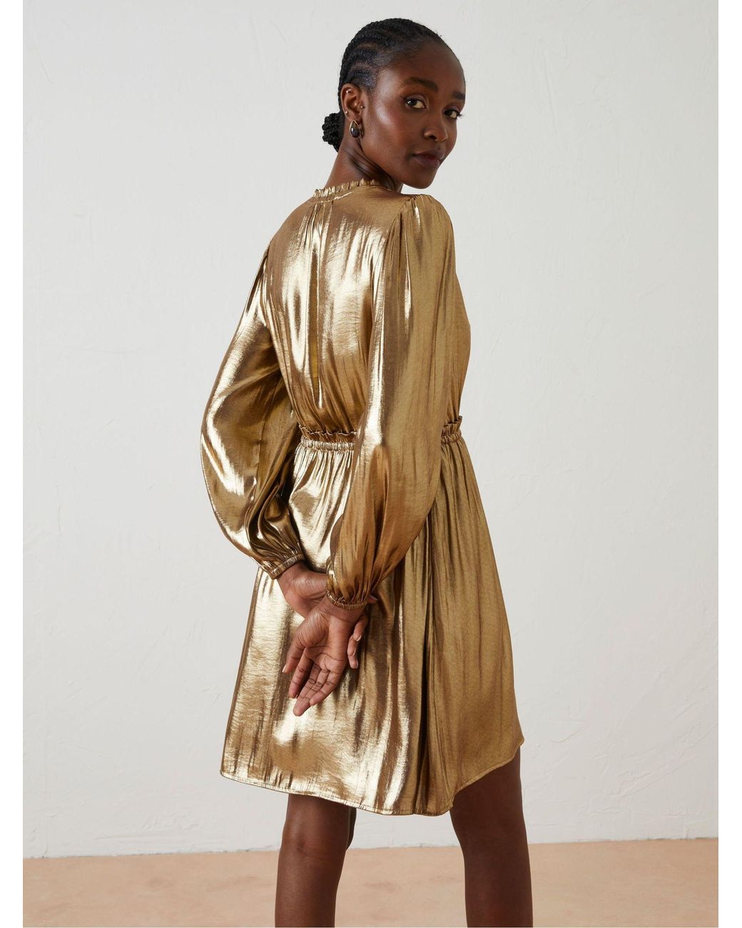 FatFace Natural Annabelle Metallic Dress