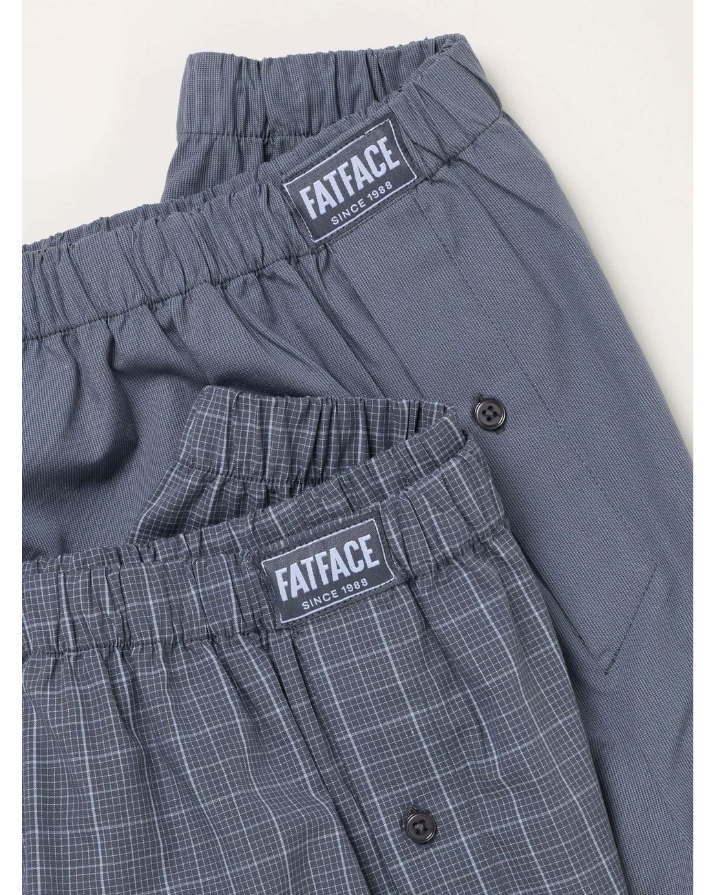 FatFace Blue 2 Pack Woven Boxers for men