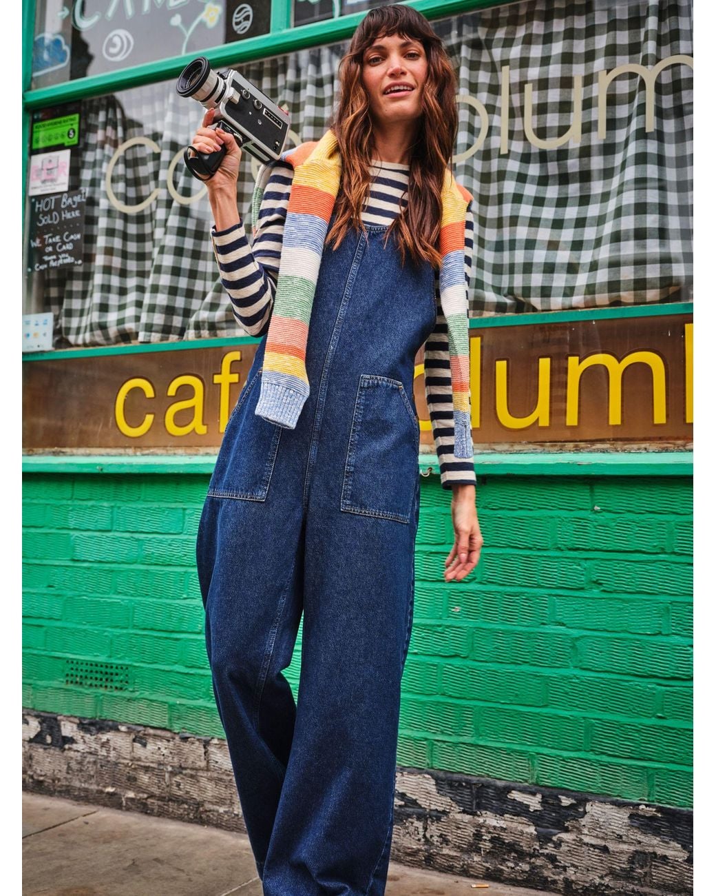 FatFace Gray Raffles Dungaree