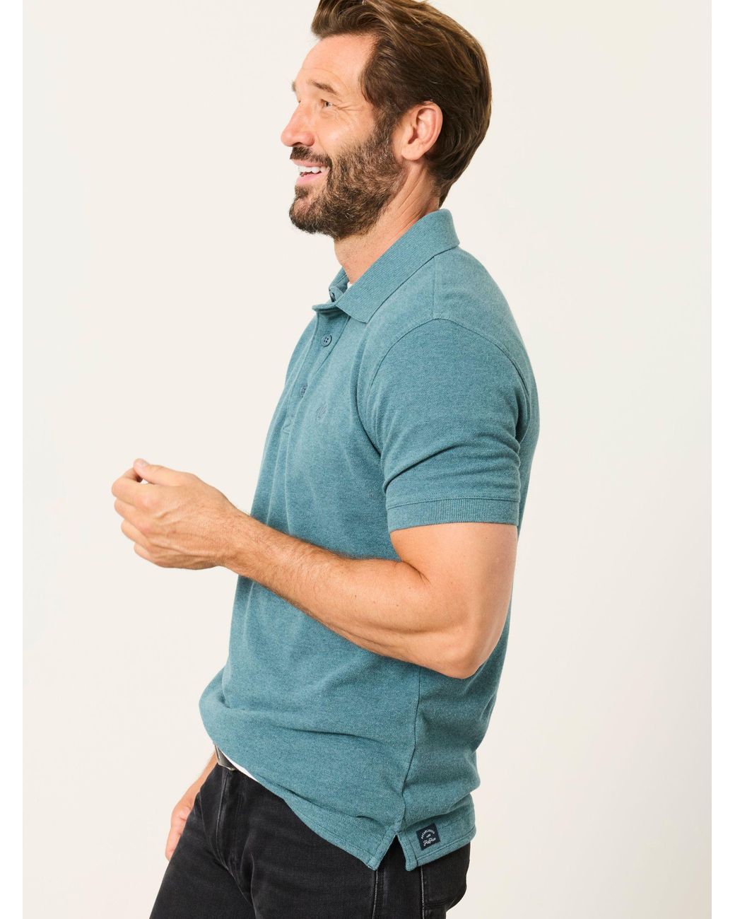 FatFace Green Fatface Short Sleeve Pique Polo Shirt for men