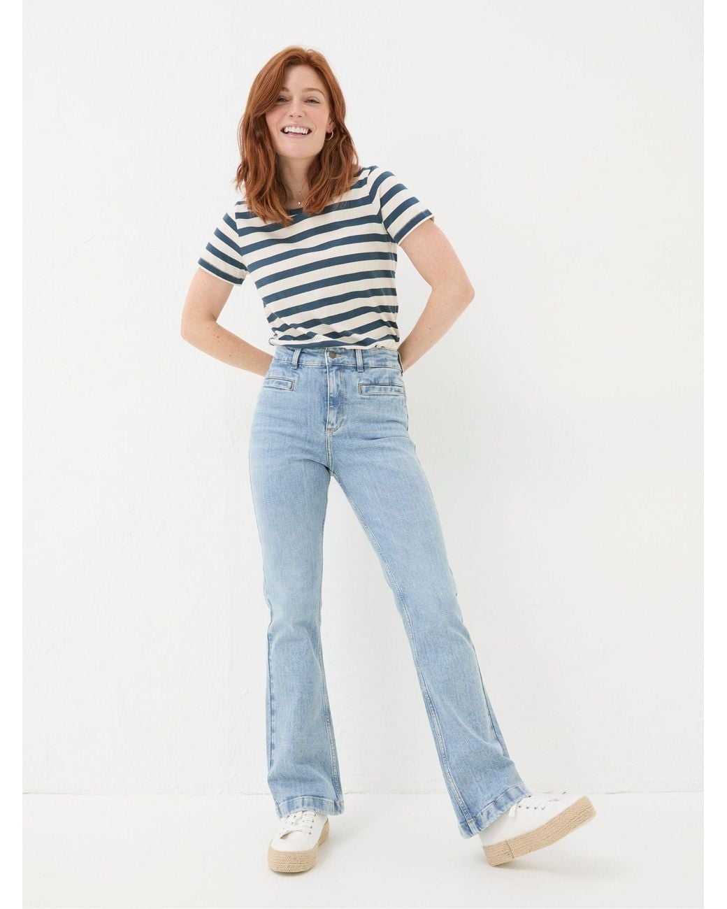 FatFace Blue Fly Flare Jeans